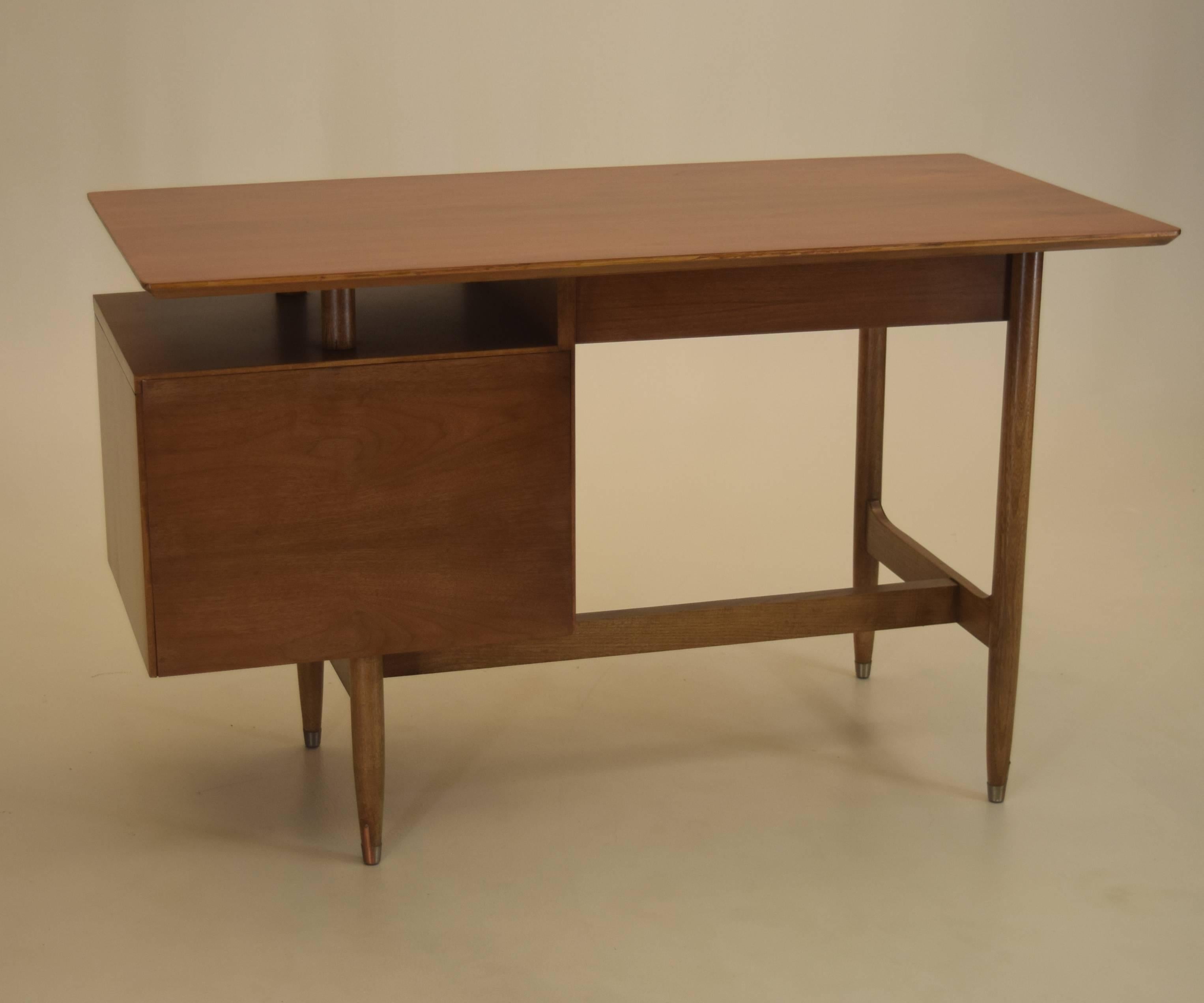Stylish Walnut and Elm Desk in the Style of Dunbar 2