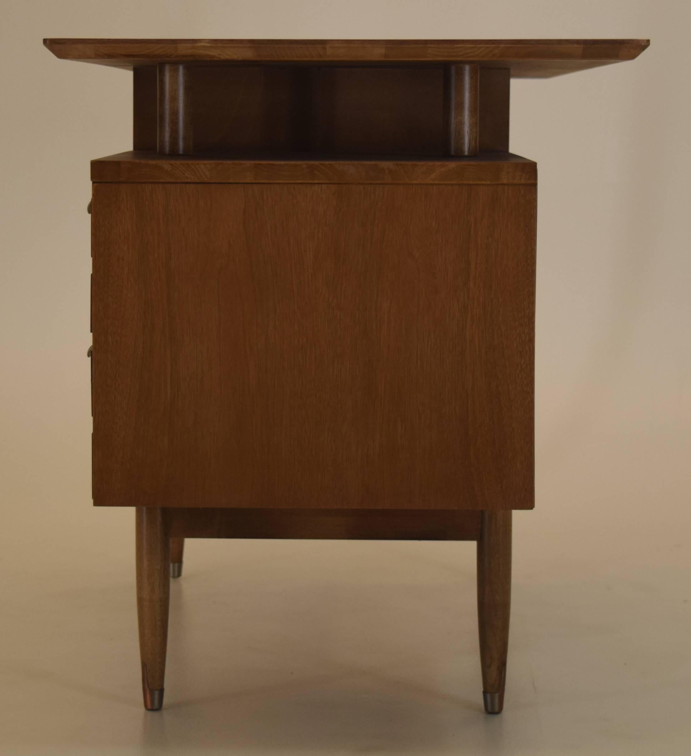 Stylish Walnut and Elm Desk in the Style of Dunbar 4