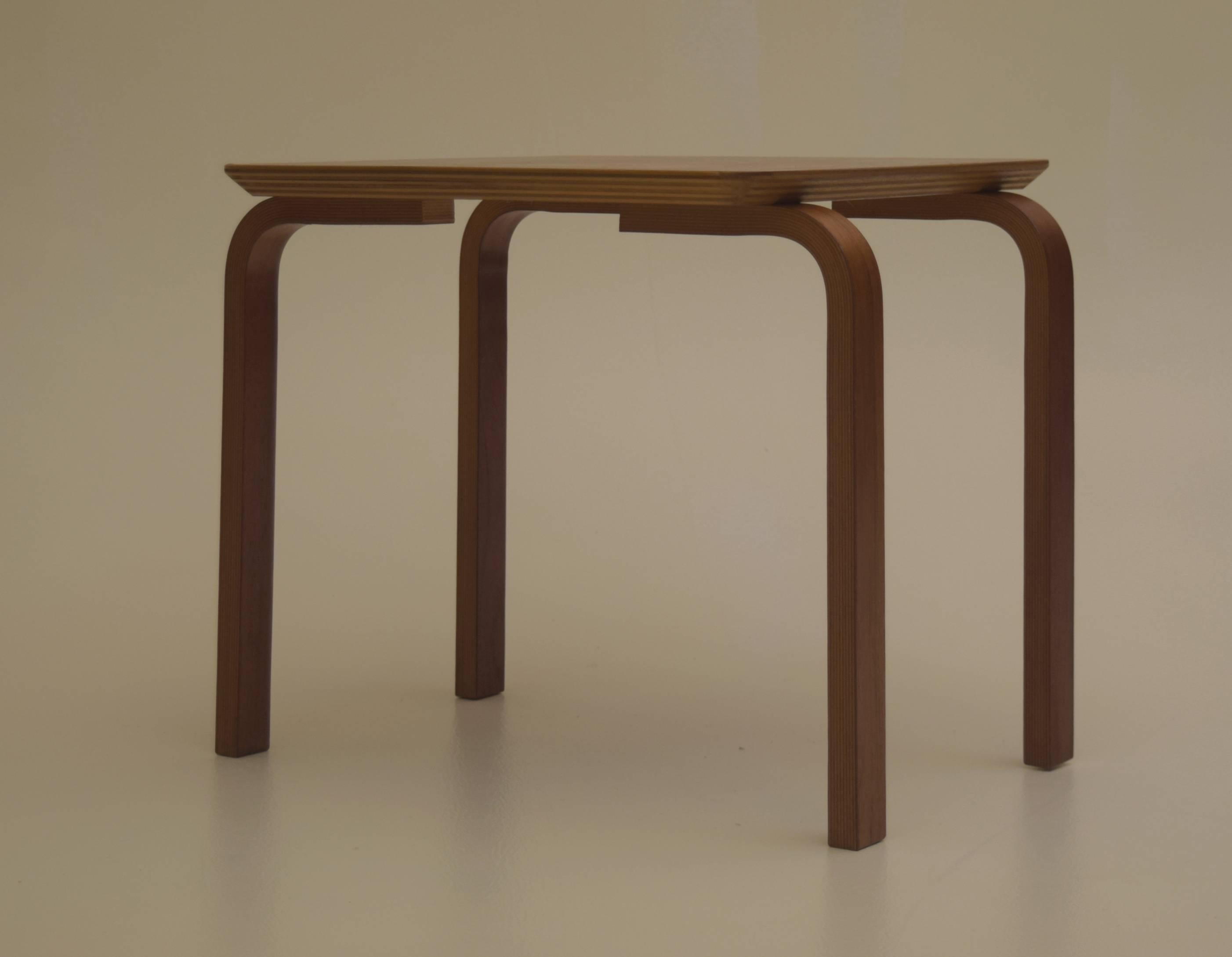 Denmark, Circa 1950
Plywood Table, teak, signed
17.,75 tall, 18