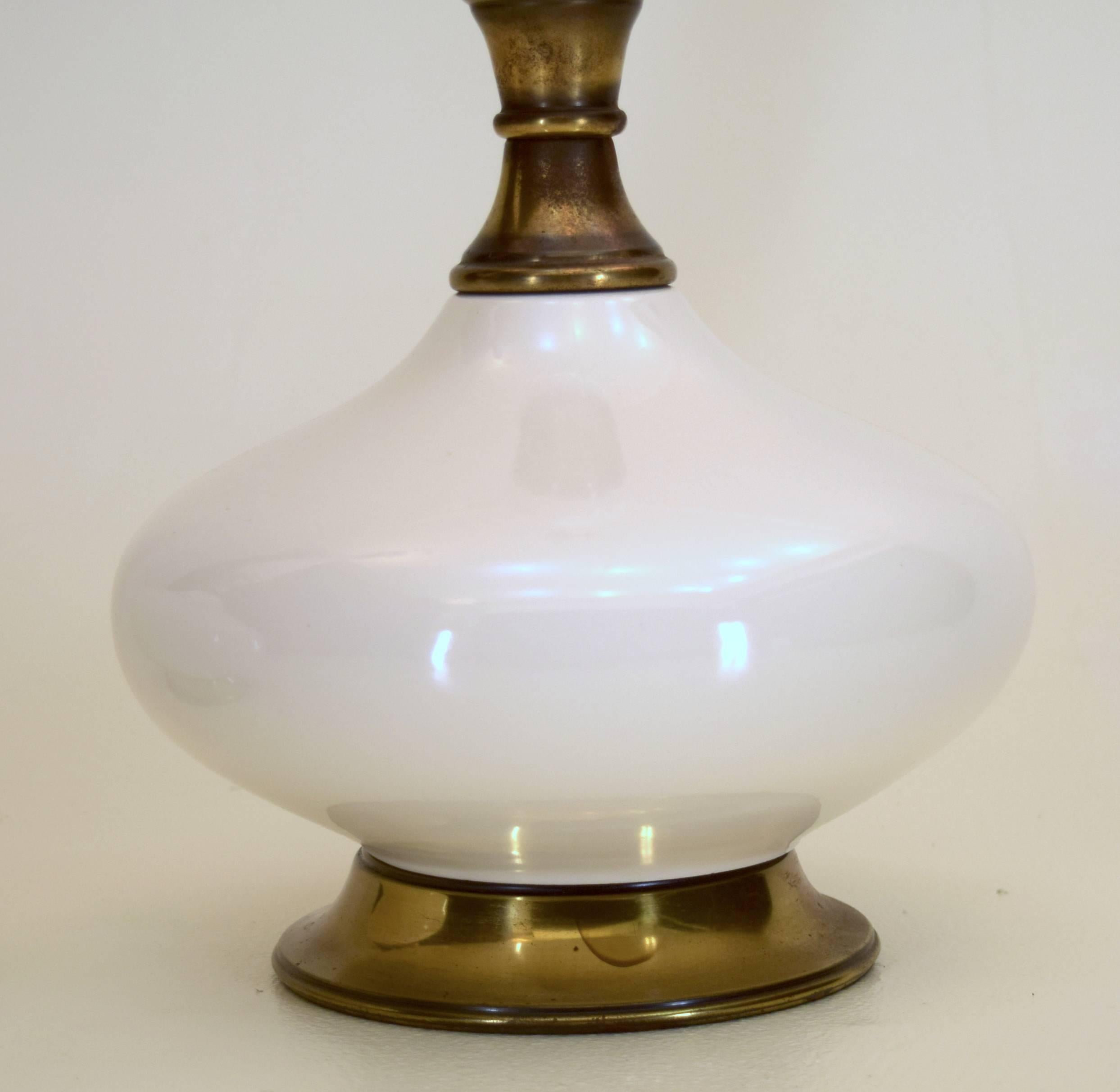 Monumental Pair of Porcelain Table Lamps with Gloss Finish In Excellent Condition In South Charleston, WV