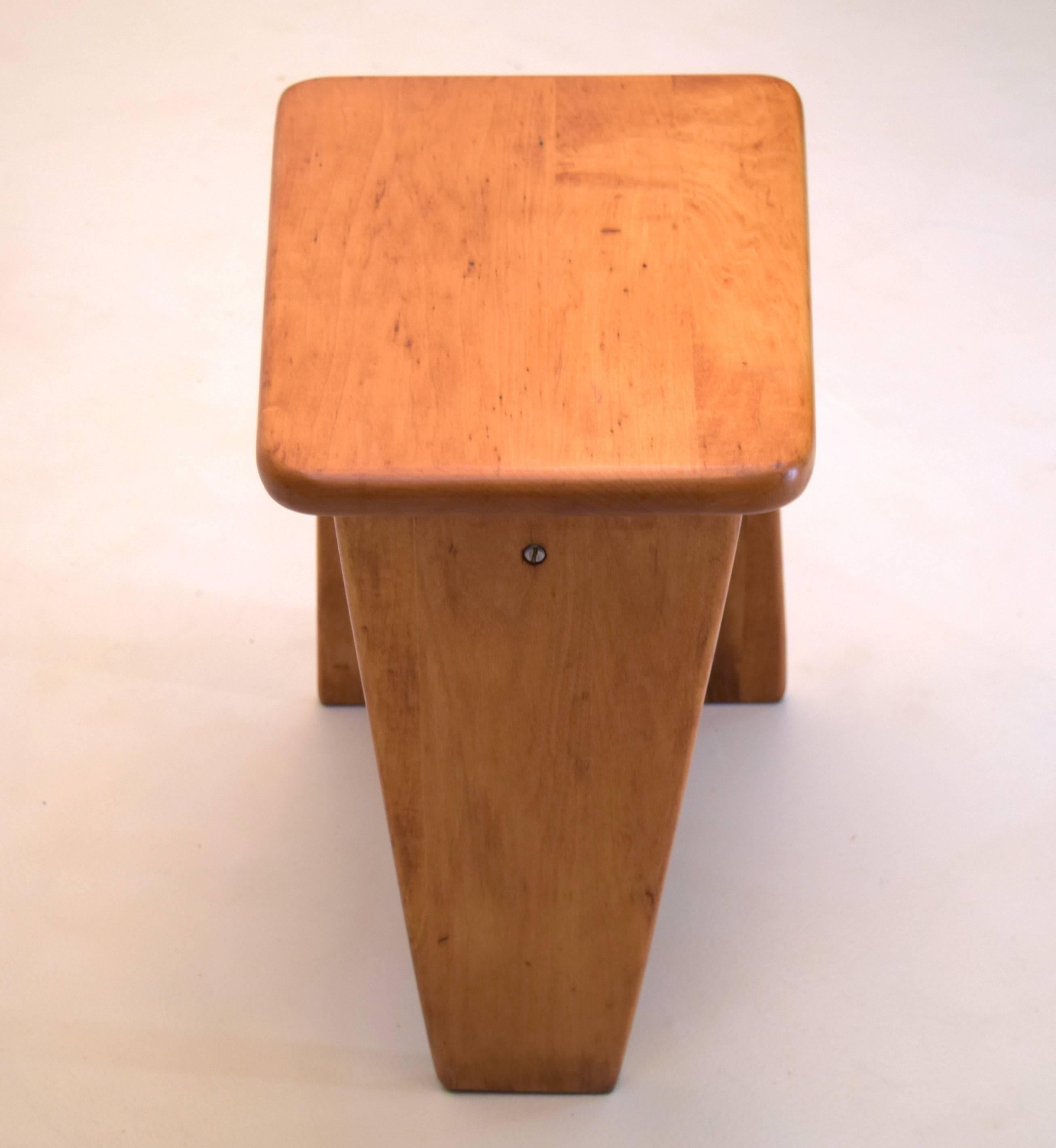 Mid-Century Modern Modest Maple Stool in the Style of Isamu Noguchi and Gilbert Rohde