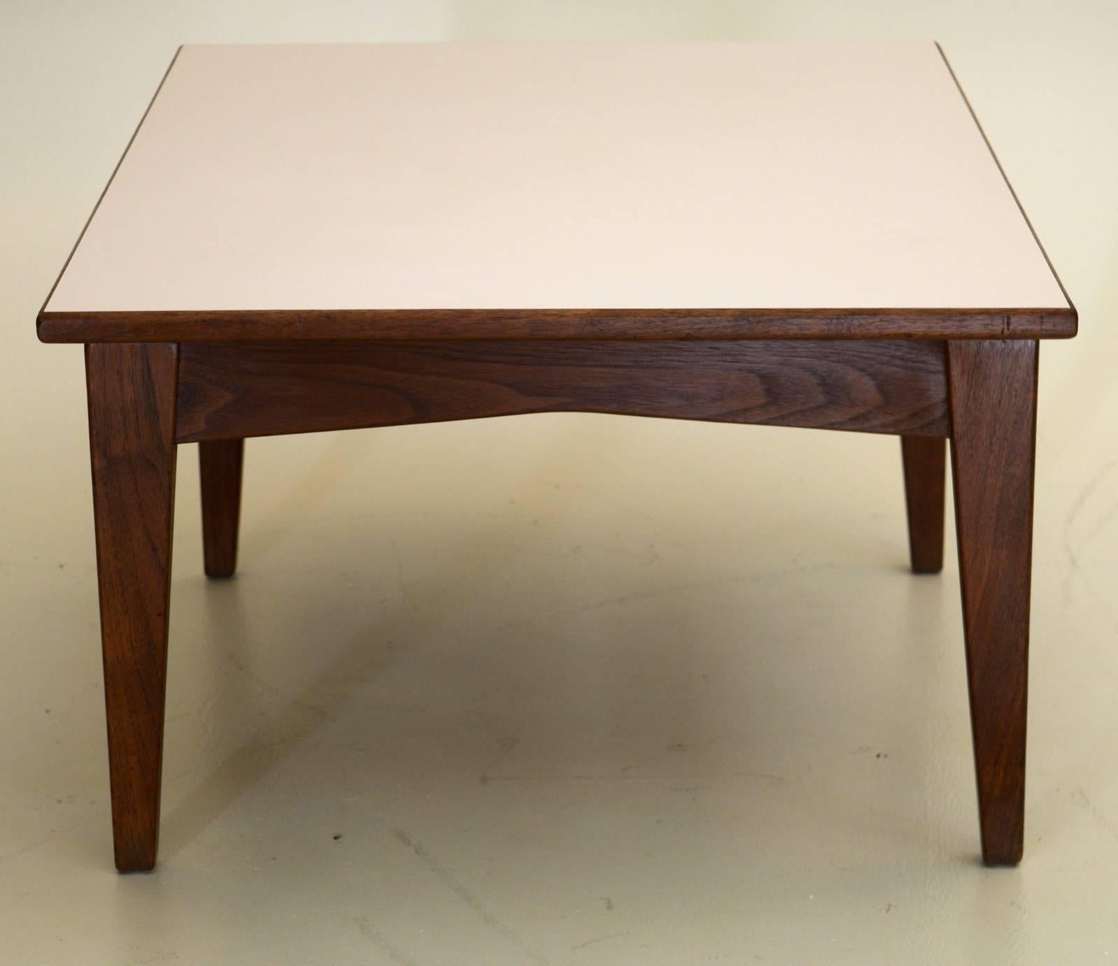 Exceptional Vintage Table by Jens Risom in Walnut and Framed Formica In Excellent Condition In South Charleston, WV