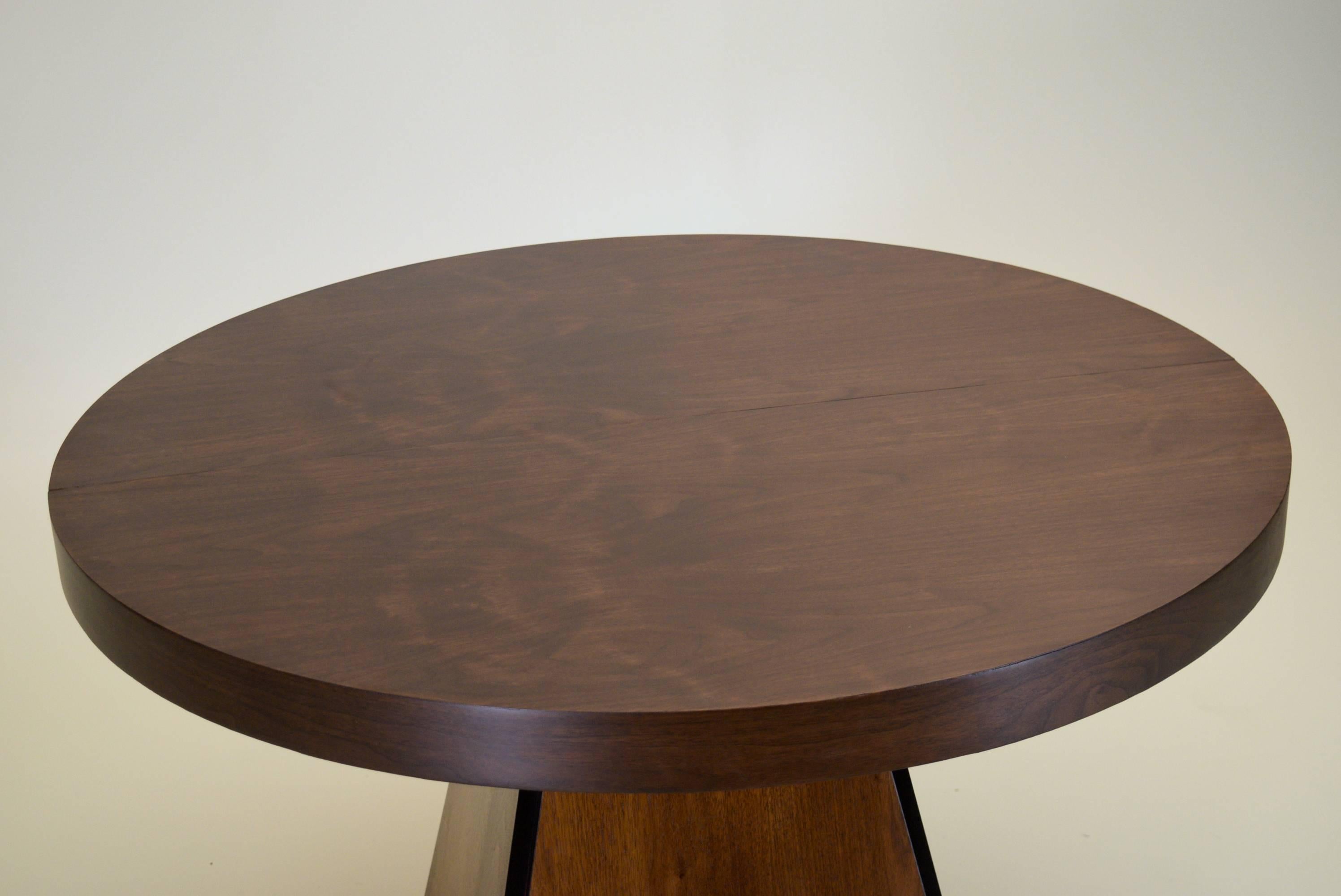American Newly Restored Pierre Cardin Rare All-Walnut Dining Table