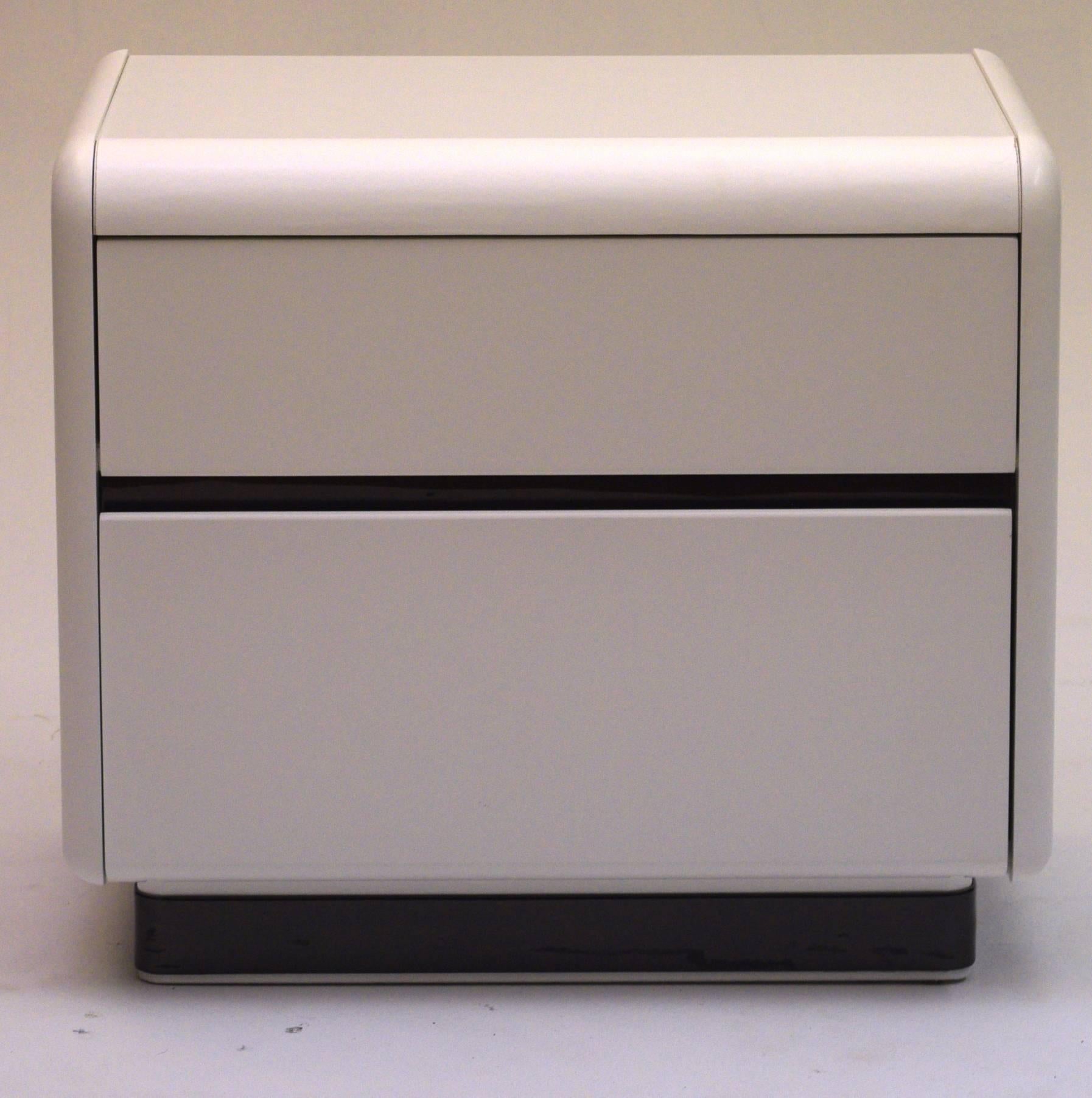 white lacquer nightstand