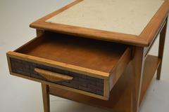 Travertine Inlay Sofa Side Table