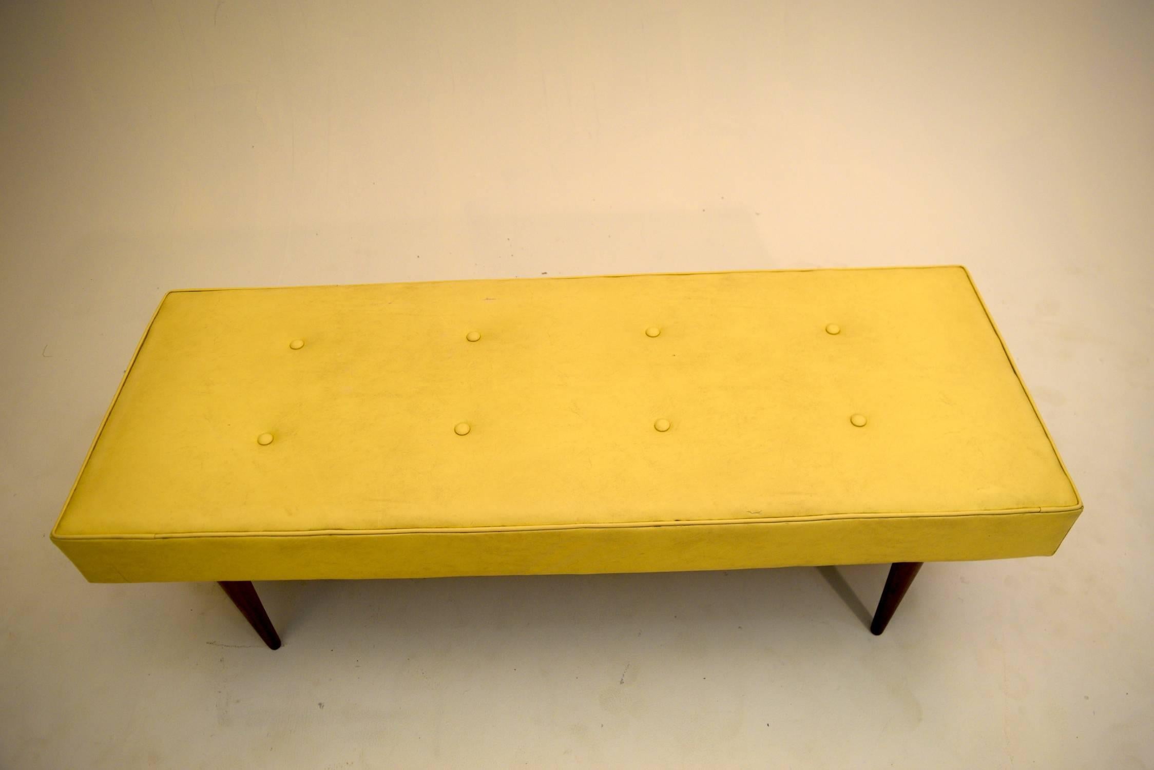 Mid-Century Modern Tufted Mid-Century Bench