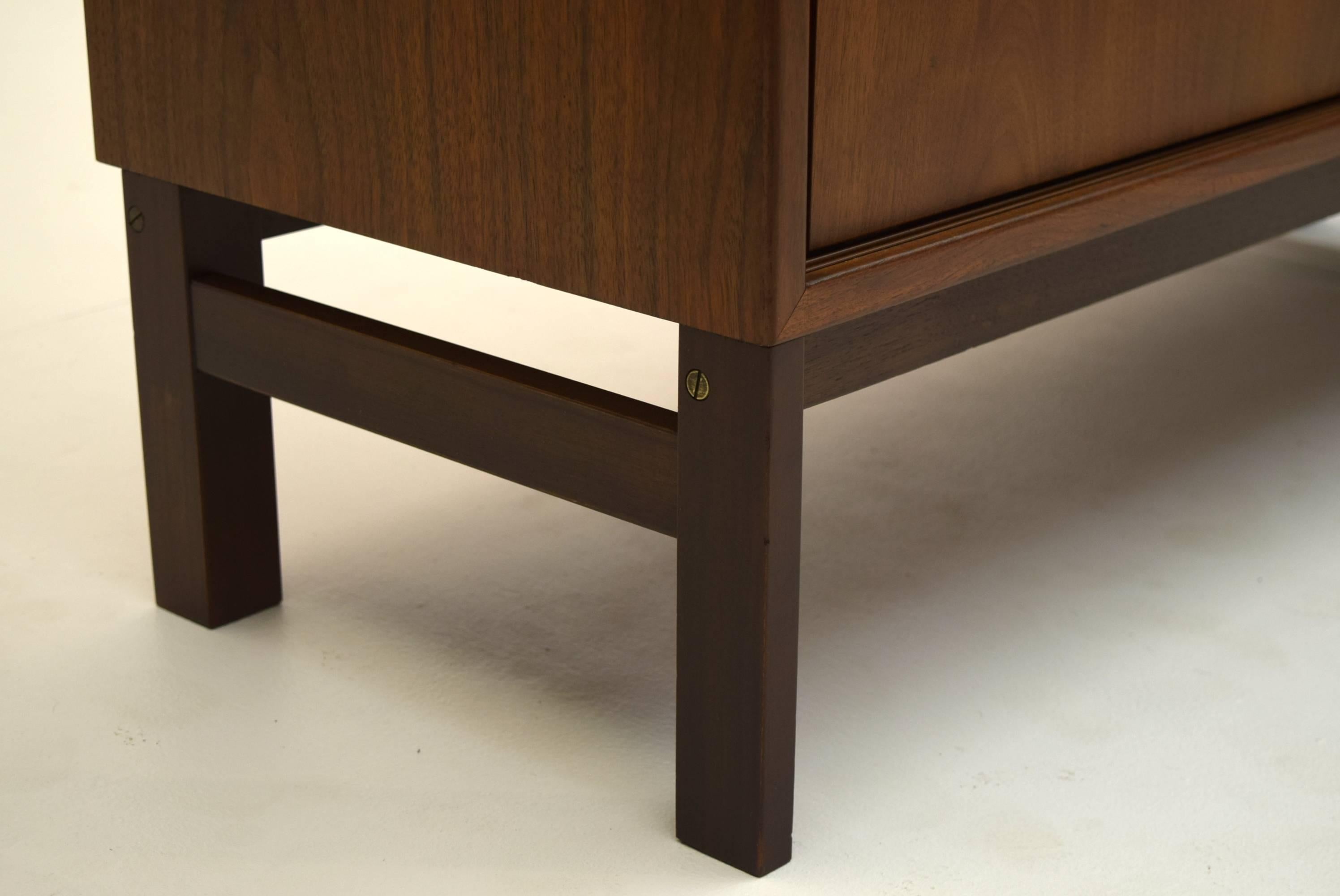Mid-Century Modern Thin Profile Sideboard in Teak and Rosewood Produced in Denmark