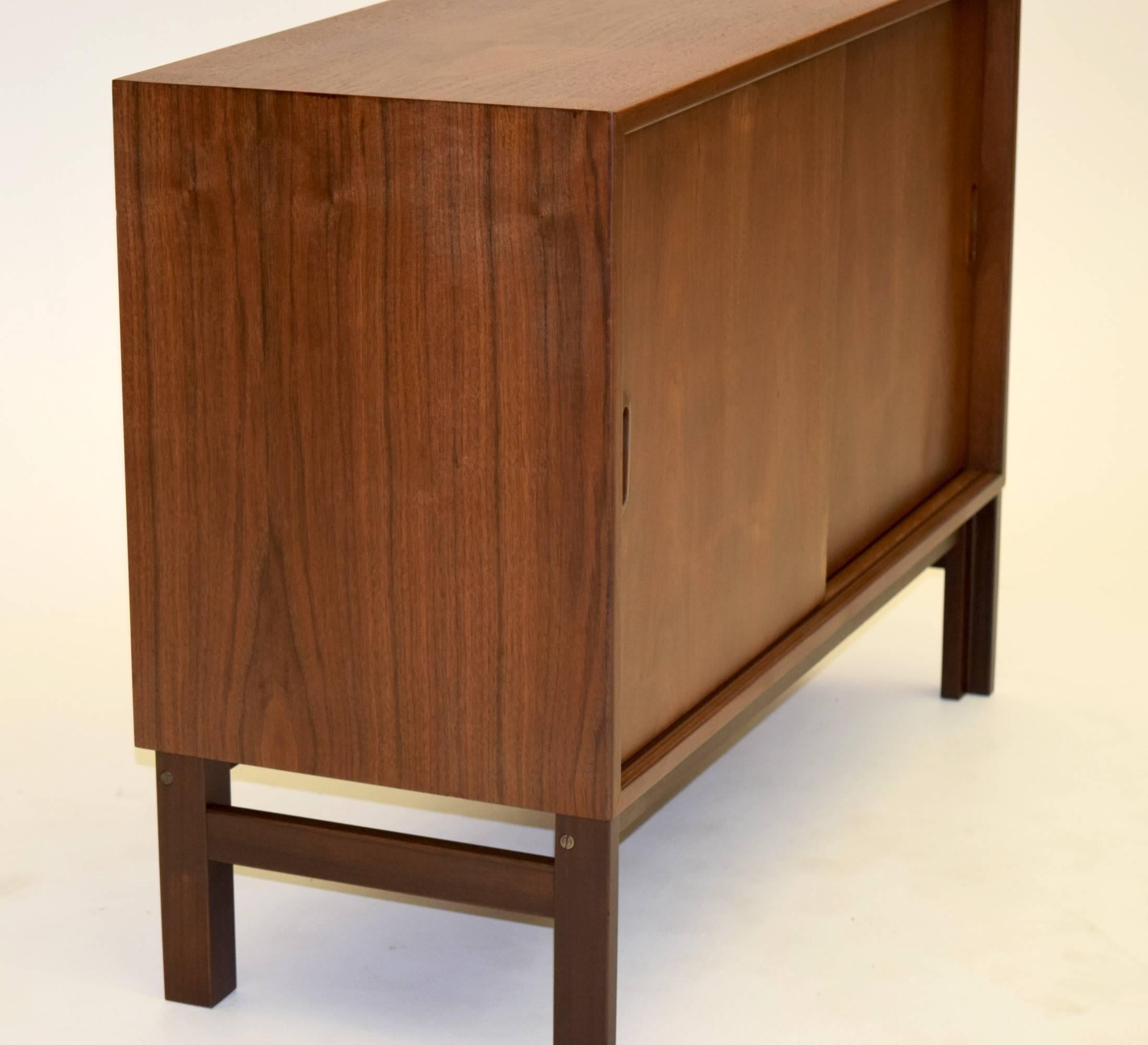 Thin Profile Sideboard in Teak and Rosewood Produced in Denmark 2