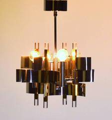 Four-Light Petite Foyer Entry or dining Pendant Chandelier by Gaetano Sciolari