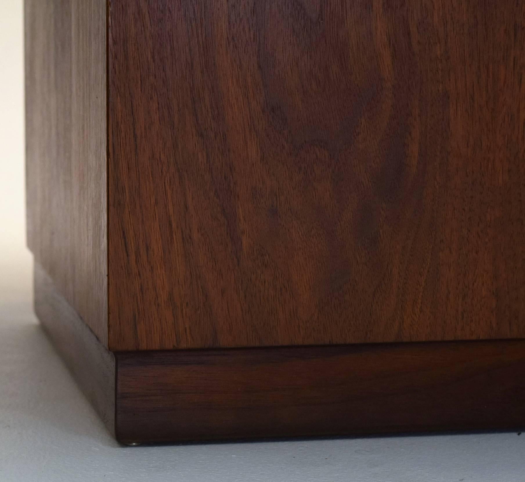 American Stunning Vintage Walnut and Slate Cocktail Table by Architect Fred Kemp