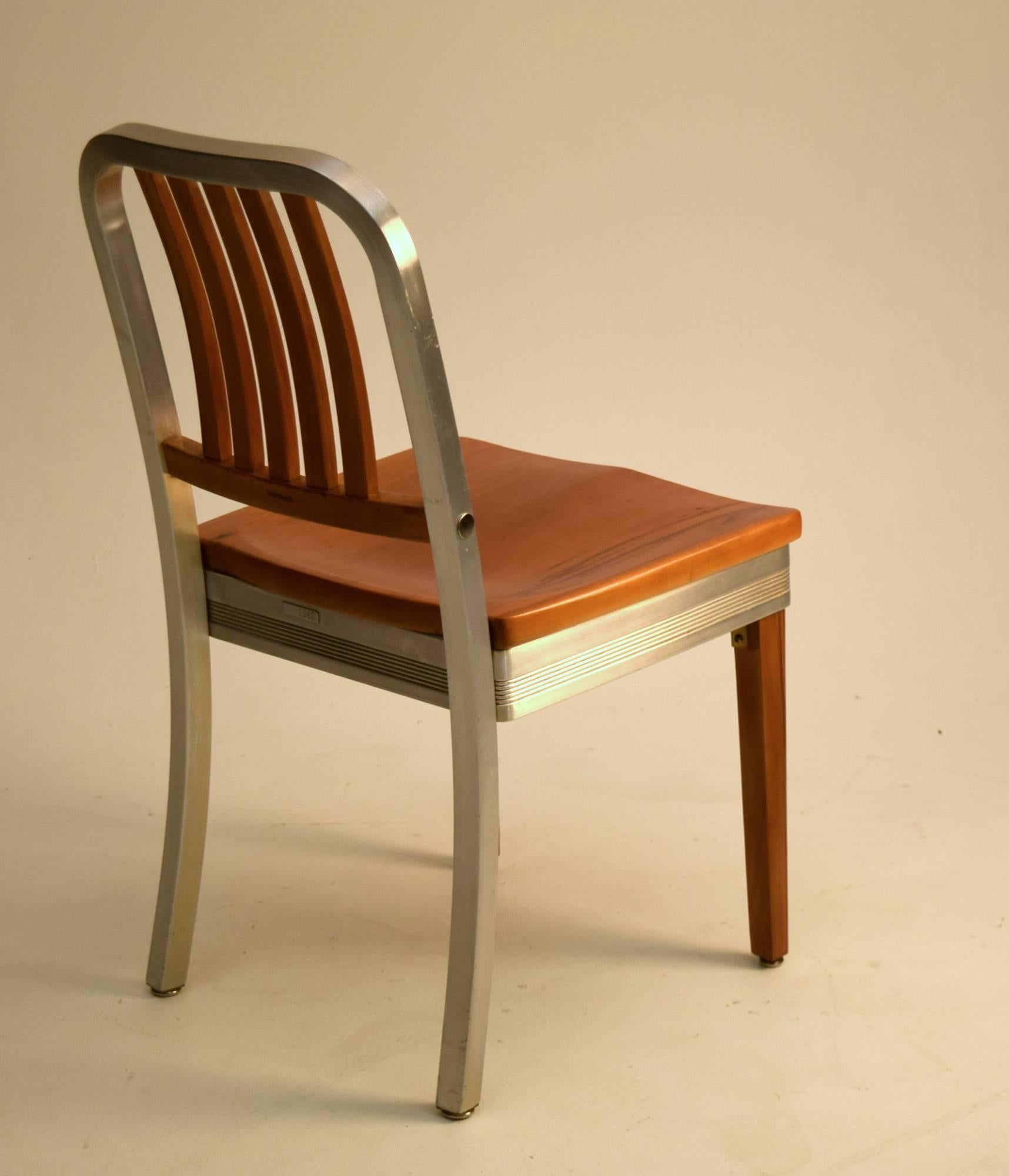 Bold and unlike any others produced, Shaw Walker amalgamated Aluminium and maple together to produce a chair design that stands still totally as unique.

Measures: 32.5" tall, 17" wide and 19" deep with the seat height being