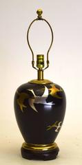 Very Fine Ceramic and Metal Inlay Table Lamp by Frederick Cooper