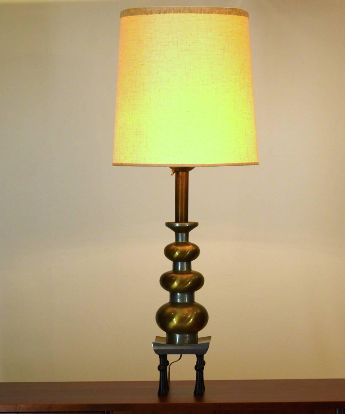 American Pagoda Motif Chinoiserie Table Lamps by Westwood Studios
