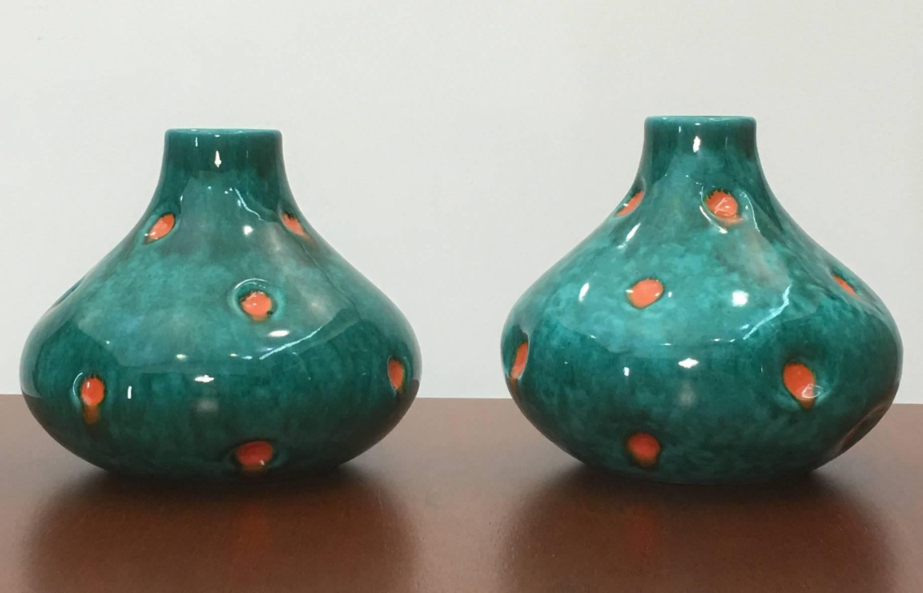 Mid-Century Modern Matching Set of Two Vases by Pucci Umbertide, 1952