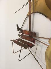 1978 Wall Mounted Wire Sculpture Depicting Park Scene