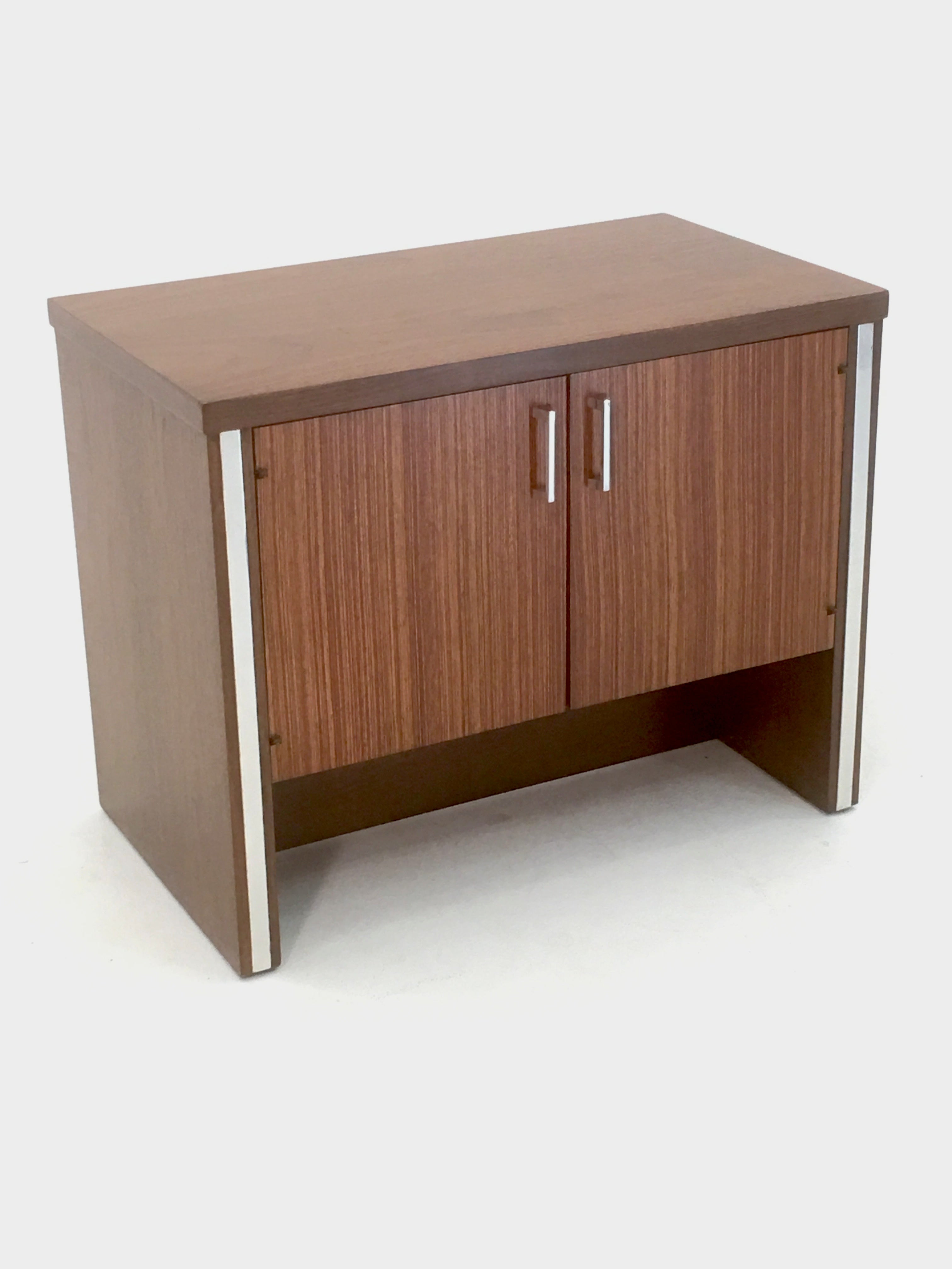 Modernist Chrome And Walnut Cabinet By Broyhill Premier For Sale Modernist Chrome And Walnut Cabinet By Broyhill Premier For Sale