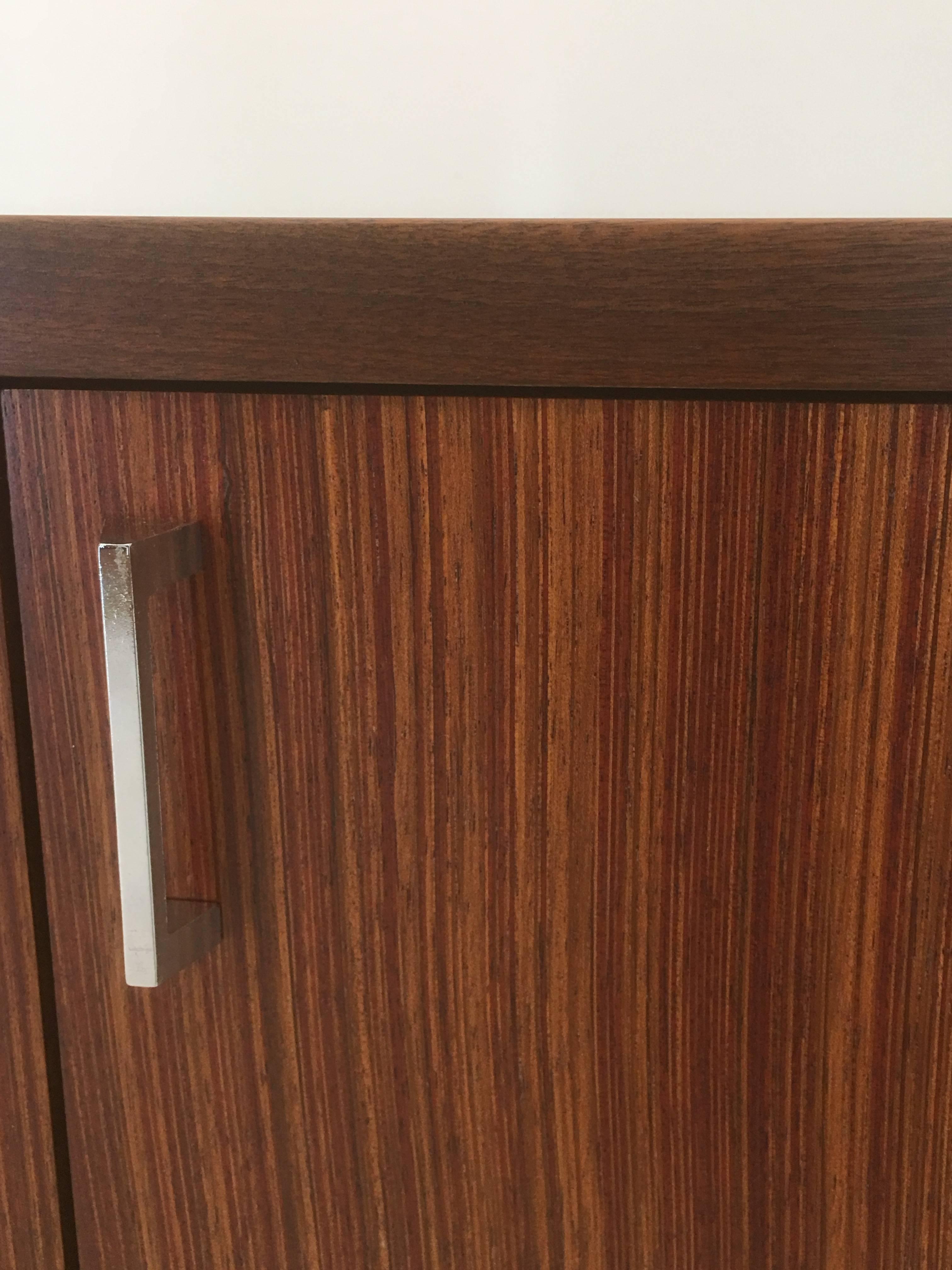 Modernist Chrome and Walnut Cabinet by Broyhill Premier 1