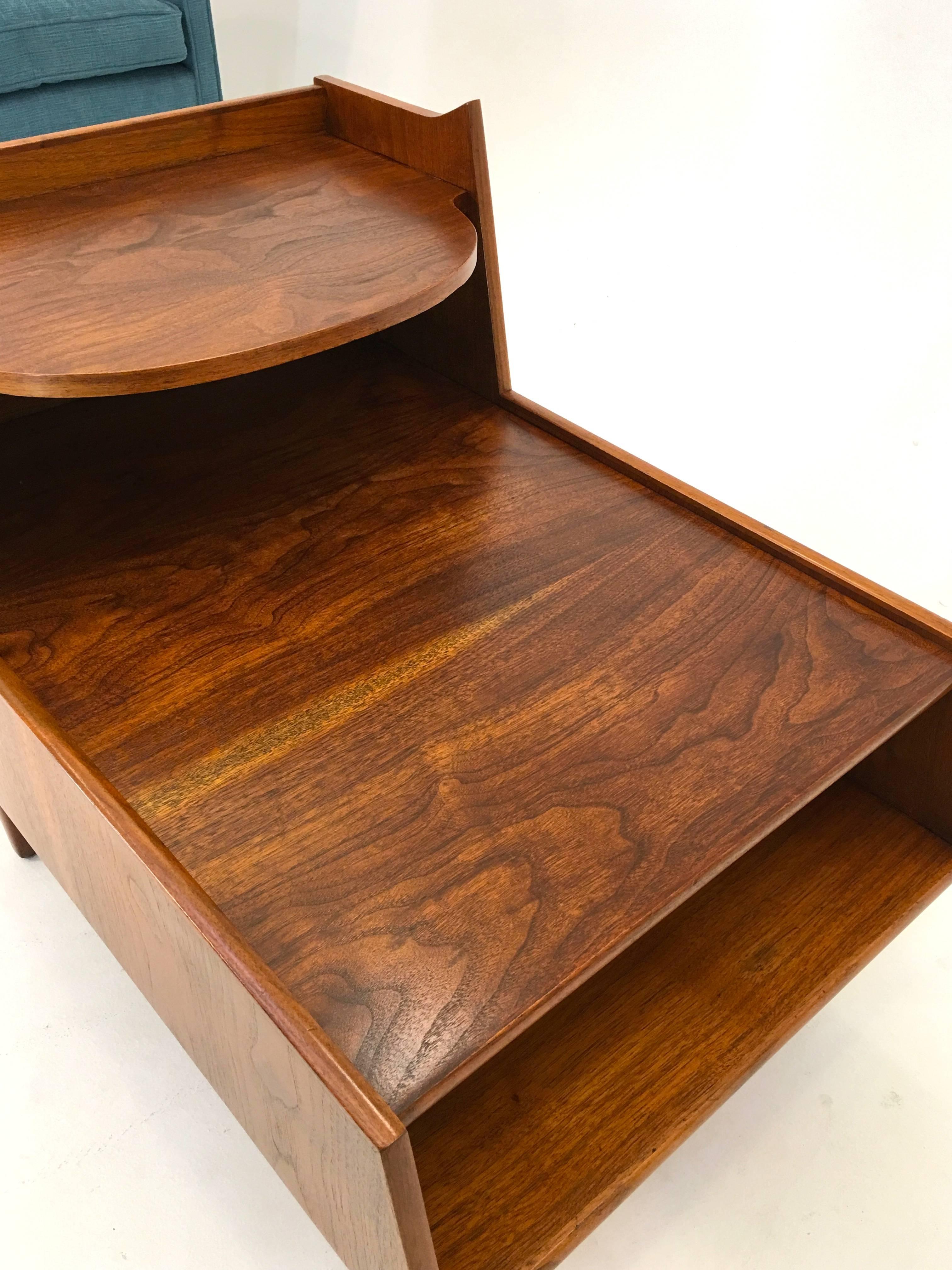 Mid-Century Modern Premium Triple Tiered Table by Kipp Stewart in Walnut