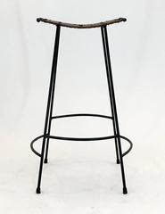 Set of Three Bar Stools in Wicker Cane