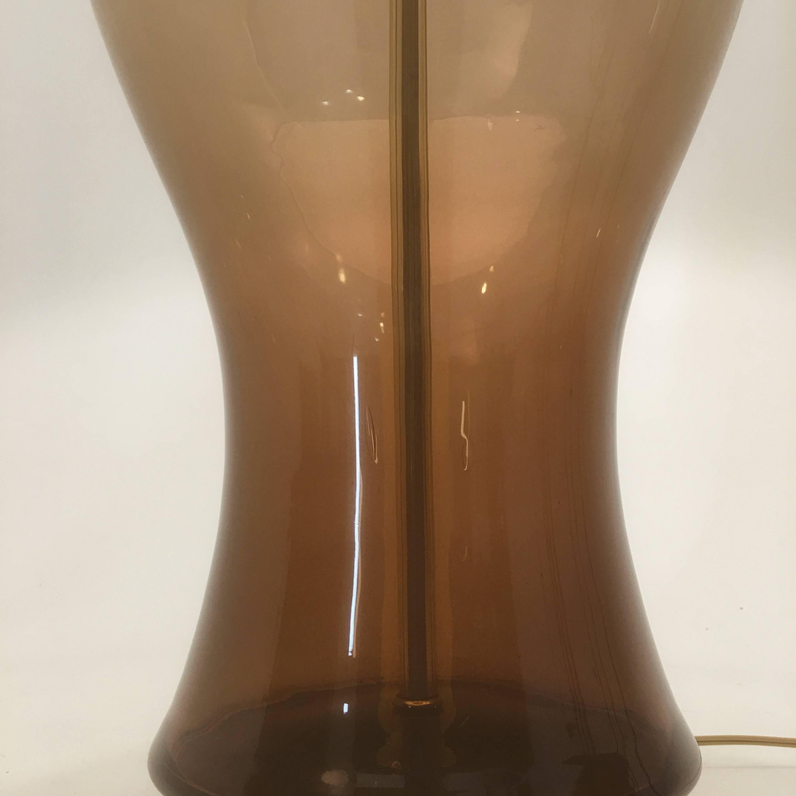 Monumental Blenko Lamp in Chestnut, 1965 In Excellent Condition In South Charleston, WV