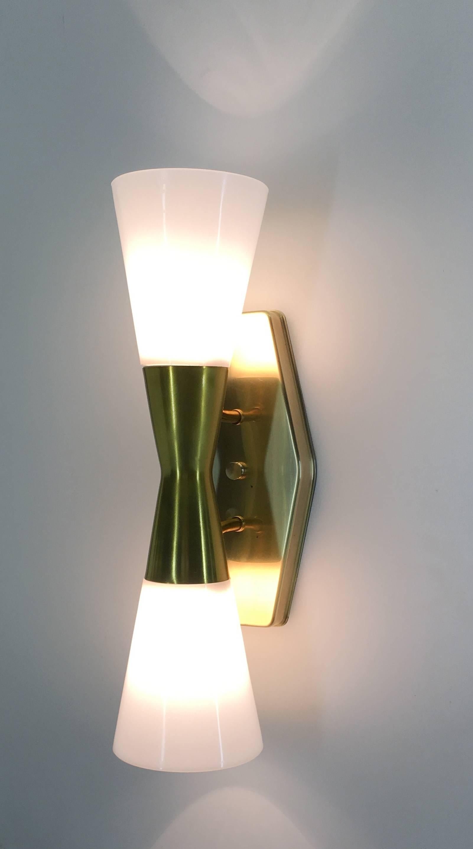 American Set of Four Large Wall Sconces by John C. Virden, 1955