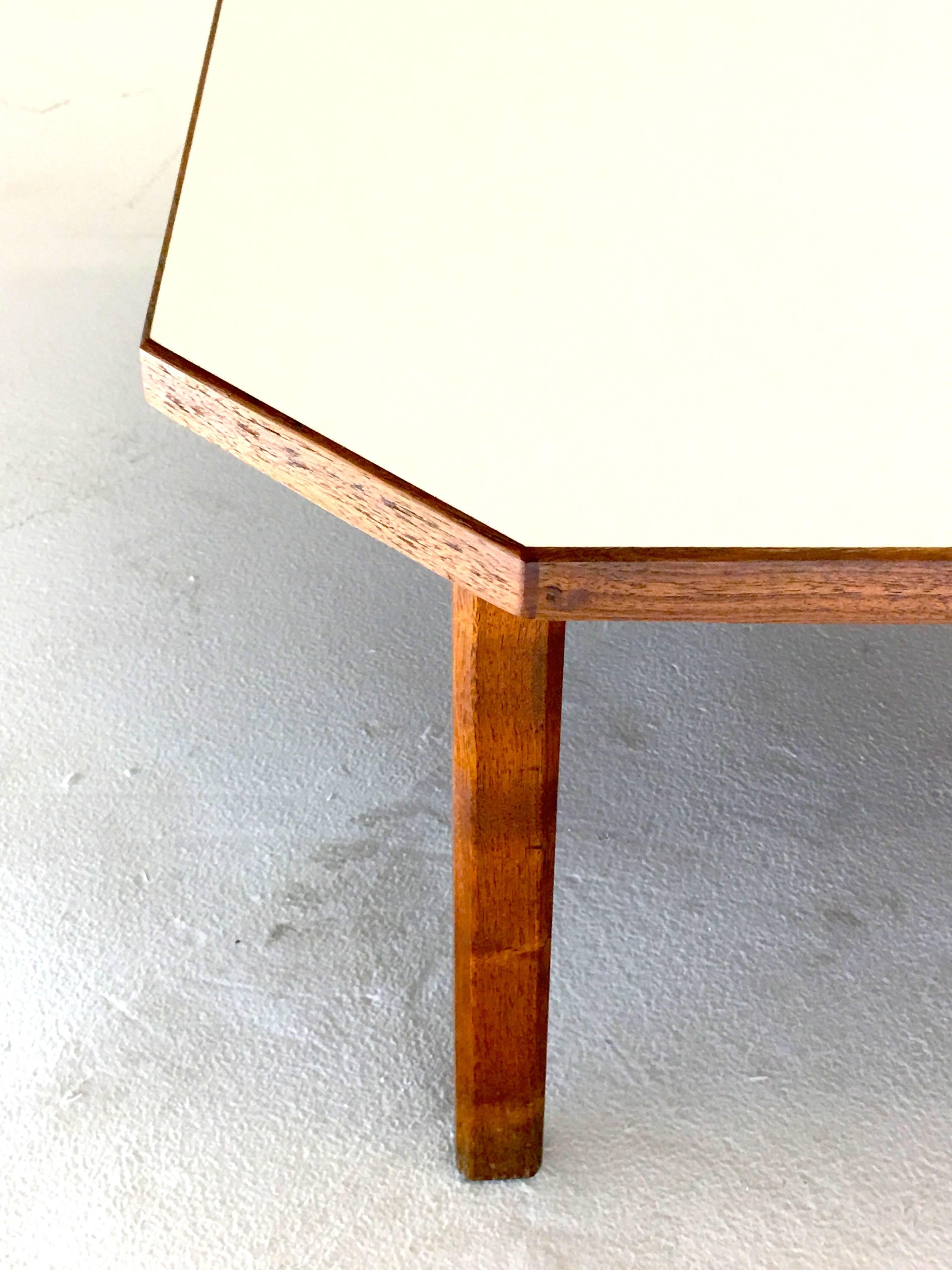 Mid-Century Modern Purpose Built Low Sofa Corner End Table in Walnut by Jens Risom