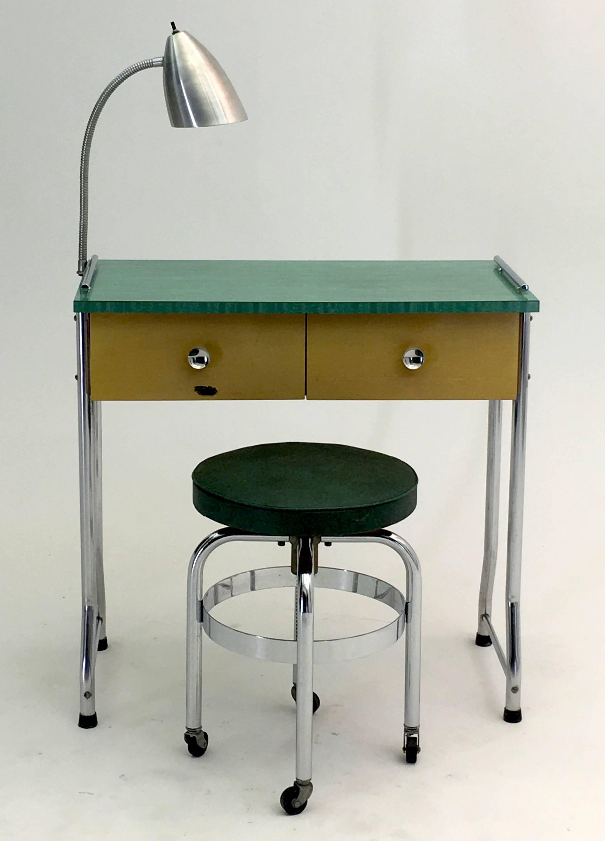 Mid-20th Century 1954 Manicure Table and Stool by Theo A. Kochs