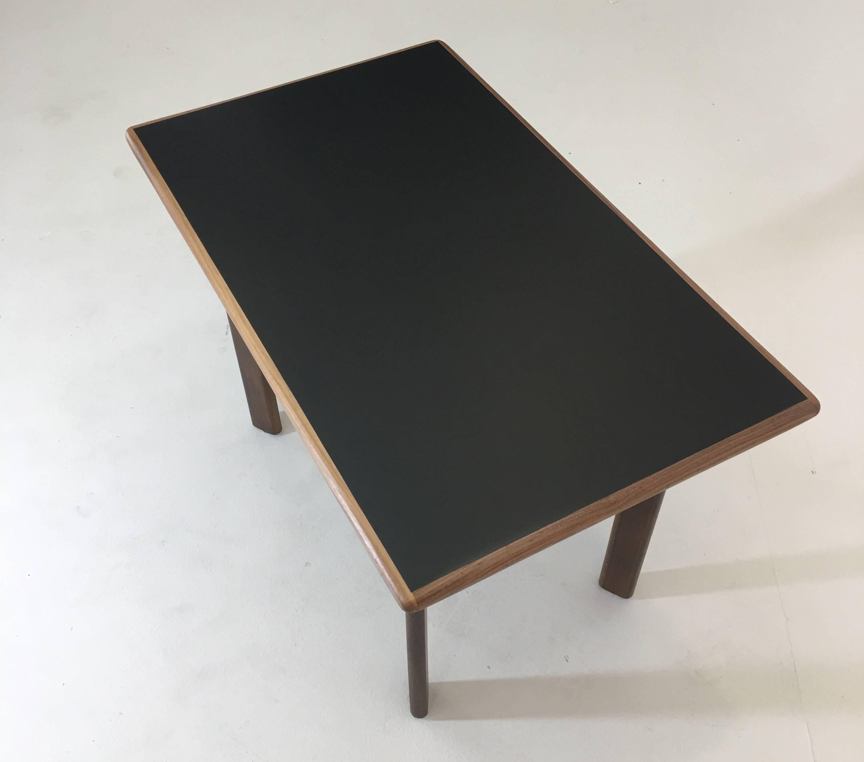 Mid-Century Modern Walnut and Black Lacquer Occasional Table