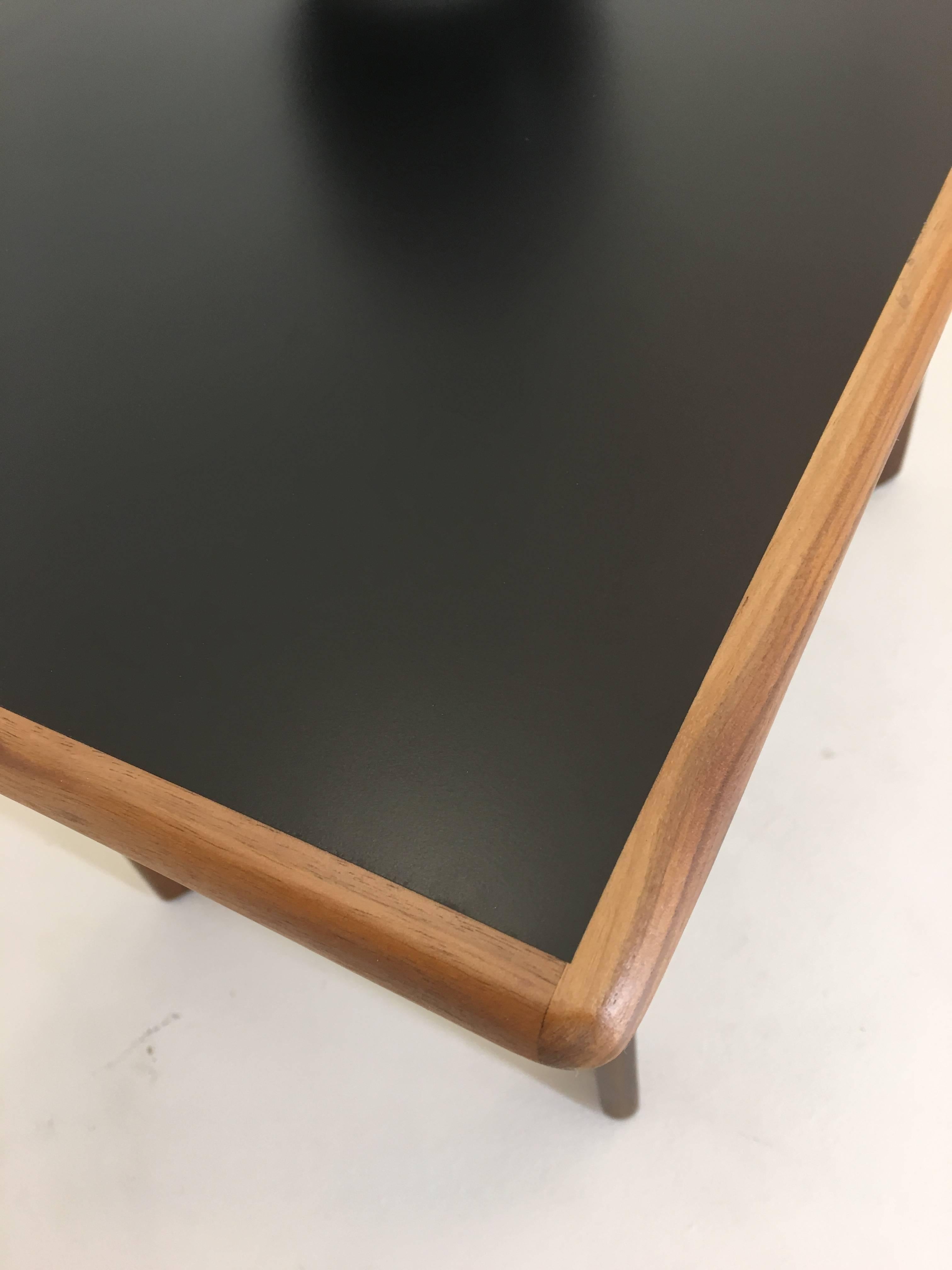 American Walnut and Black Lacquer Occasional Table