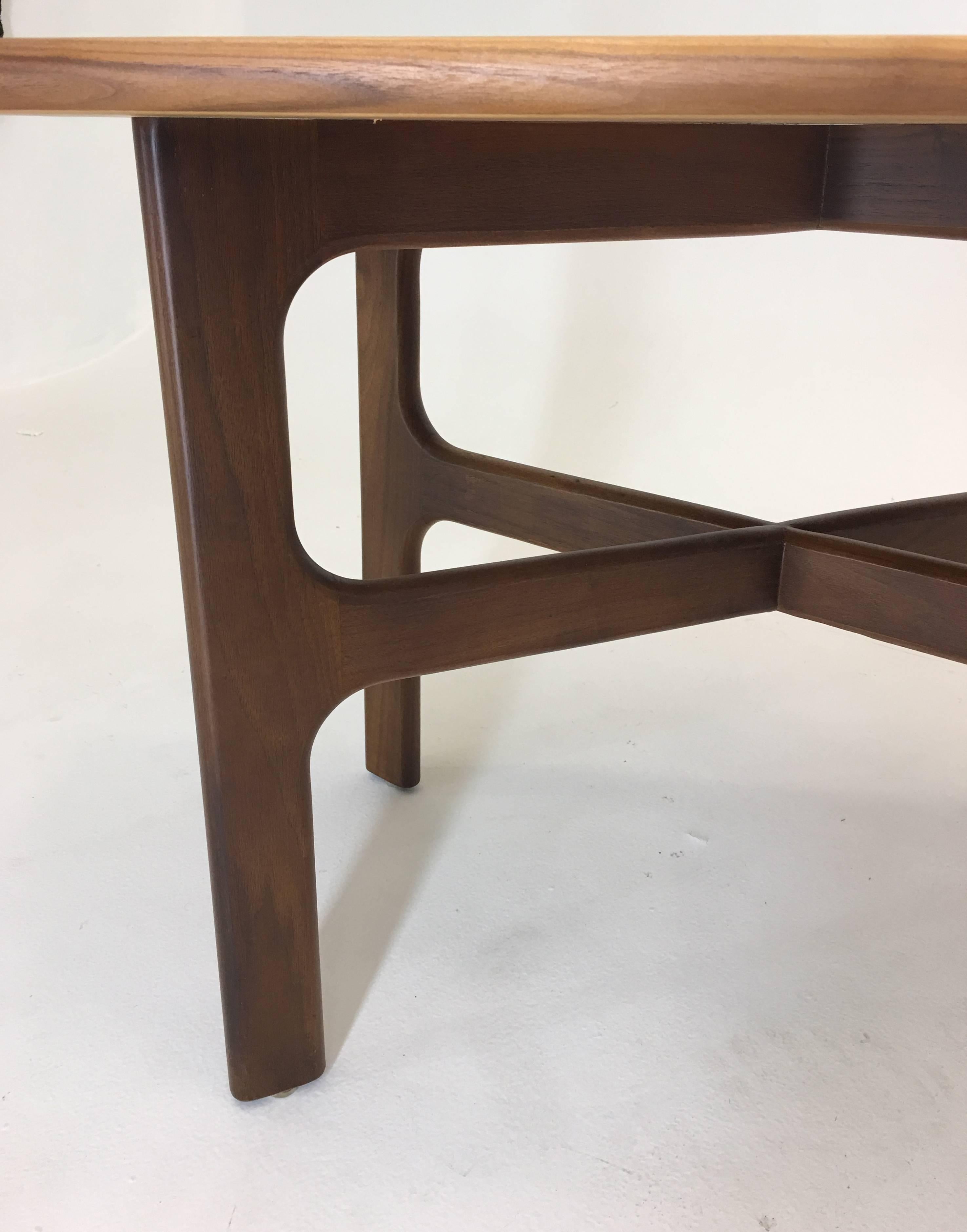 20th Century Walnut and Black Lacquer Occasional Table
