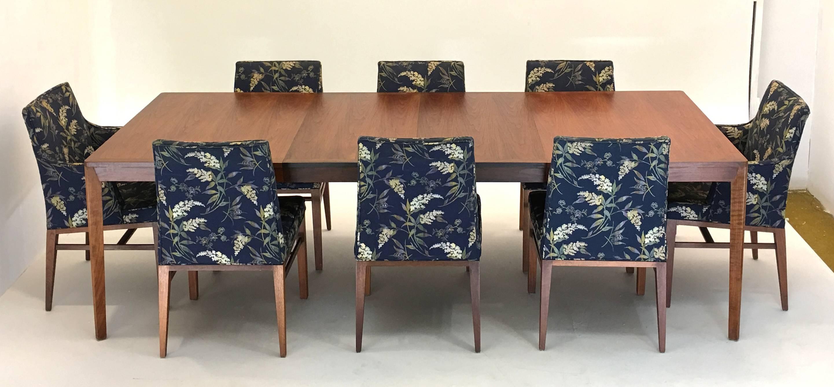 Set of Eight Dunbar Dining Room Chairs by Edward Wormley in Walnut 1