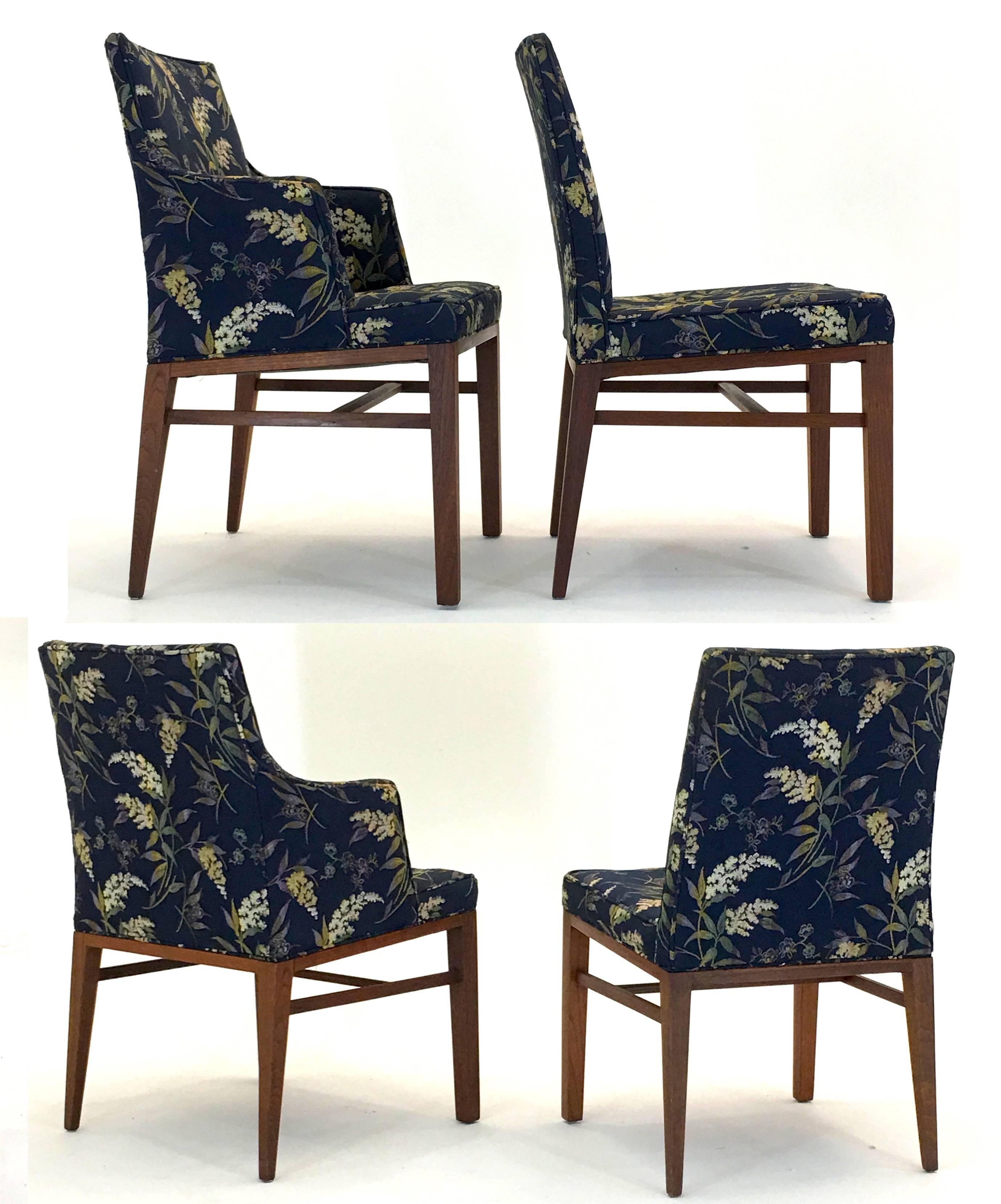 Mid-20th Century Set of Eight Dunbar Dining Room Chairs by Edward Wormley in Walnut