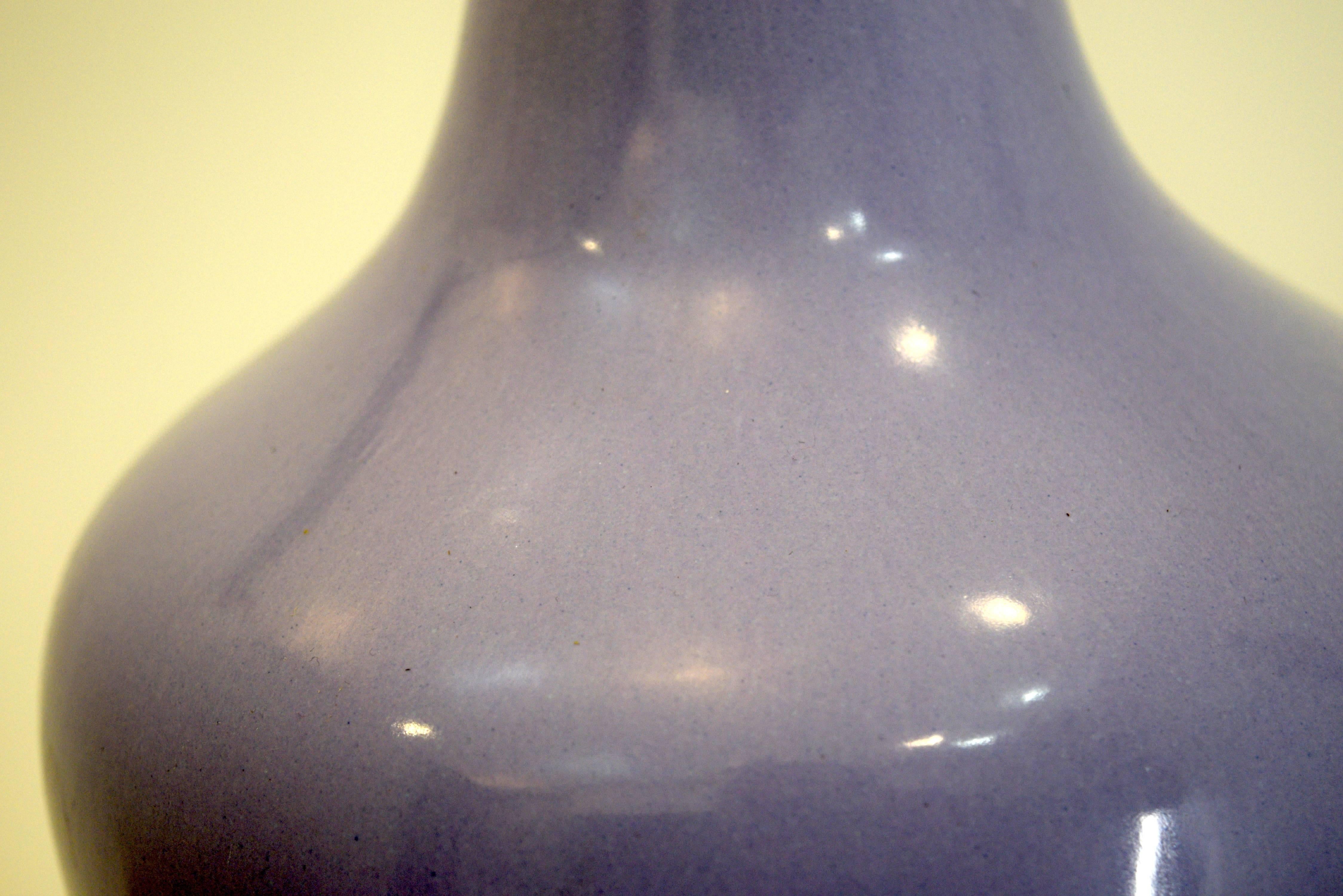 20th Century French Lilac Porcelain Table Lamp