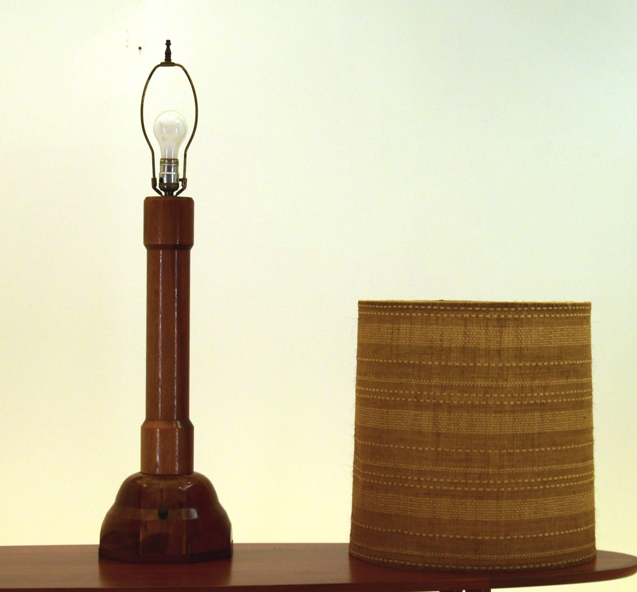American Large Unique Custom-Made Table Lamp in Arts & Crafts Style, 1973