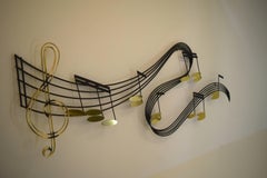 Large Whimsical Music Theme Tunes Wall Sculpture by Curtis Jere