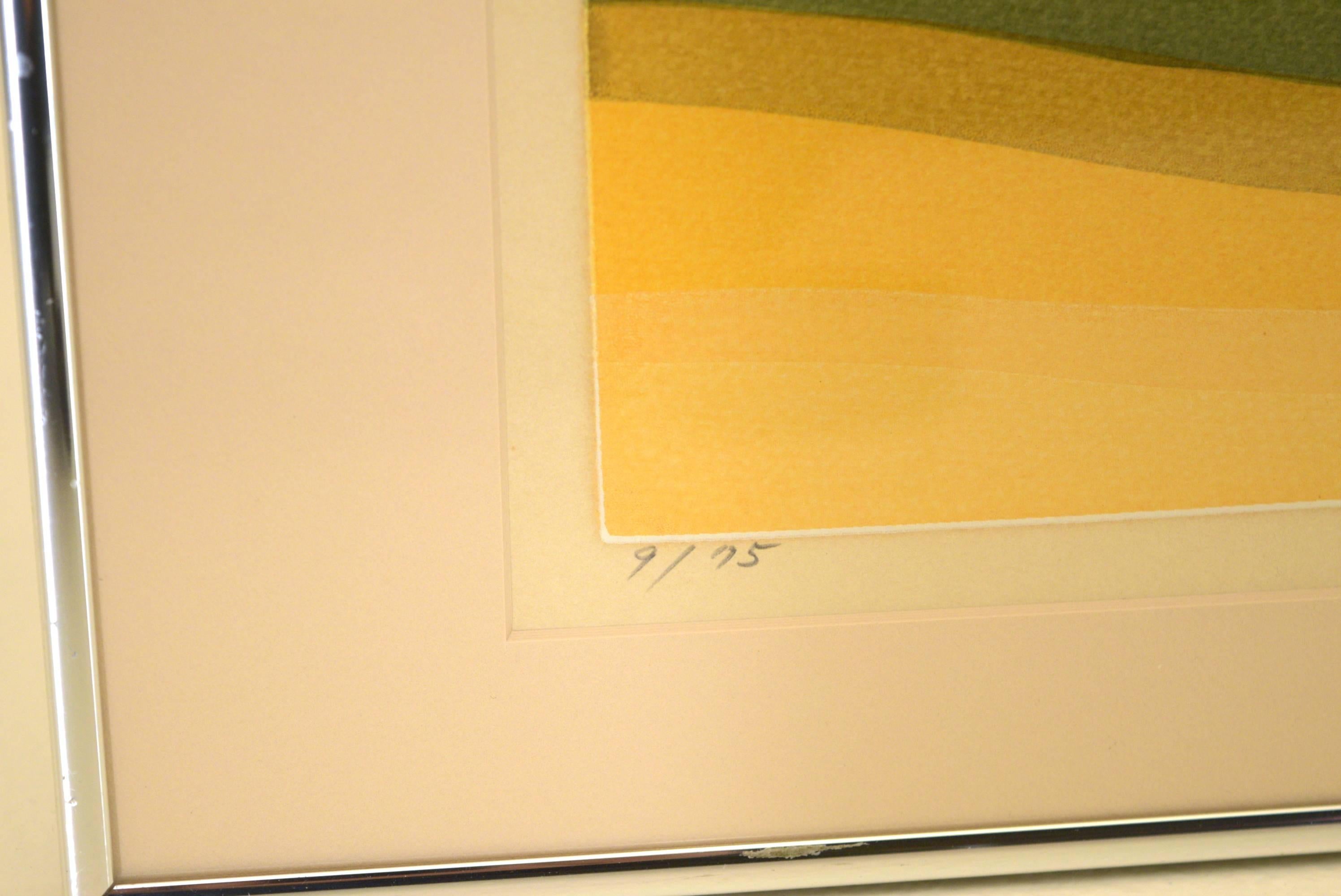 20th Century Kensuke Wakeshima Serigraph 9 of 75 Hudson Valley River