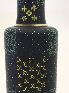 Extraordinary Pair of Art Deco Enameled Glass Lamps