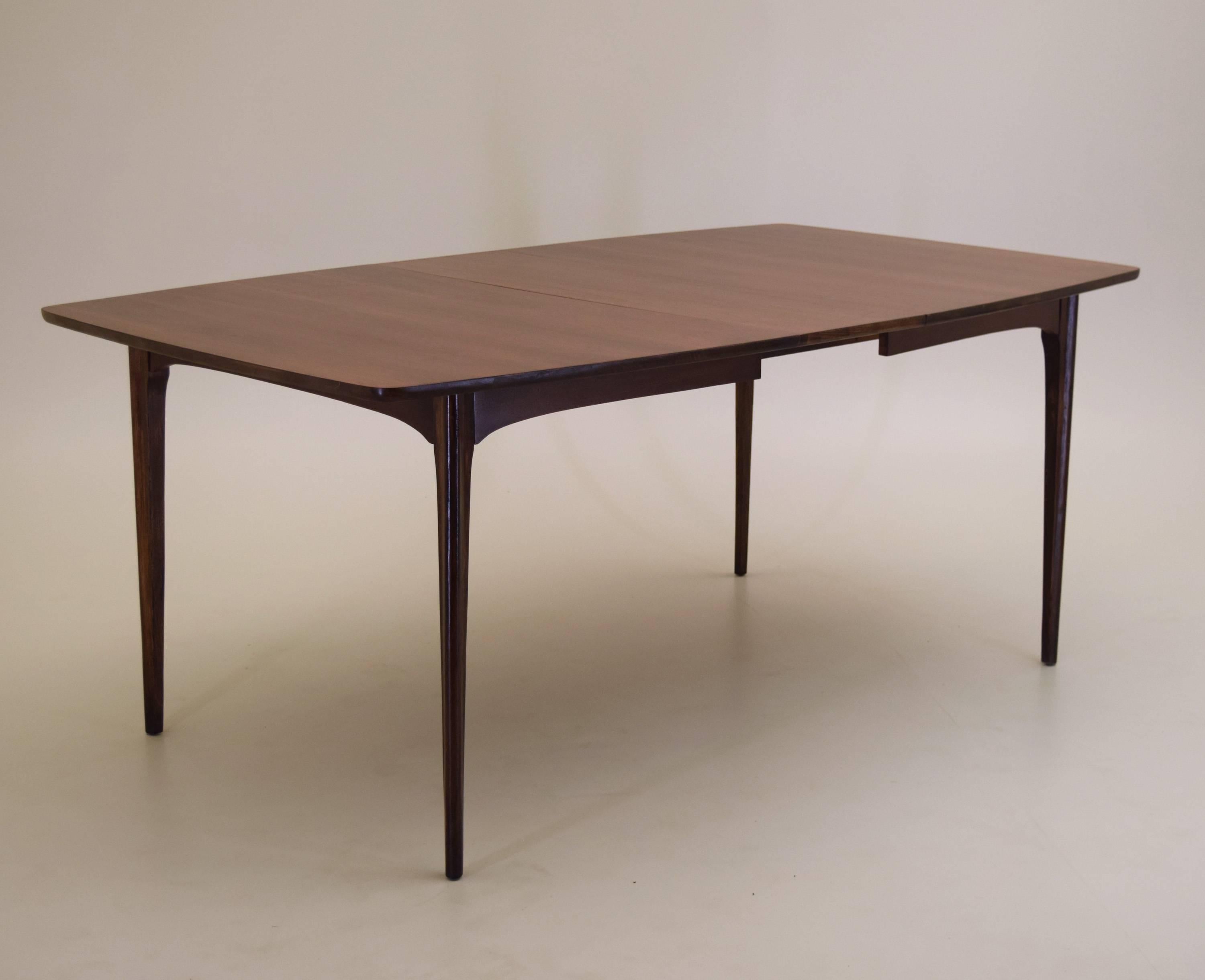 Mid-Century Modern Walnut Dining Table with Extension Leaf