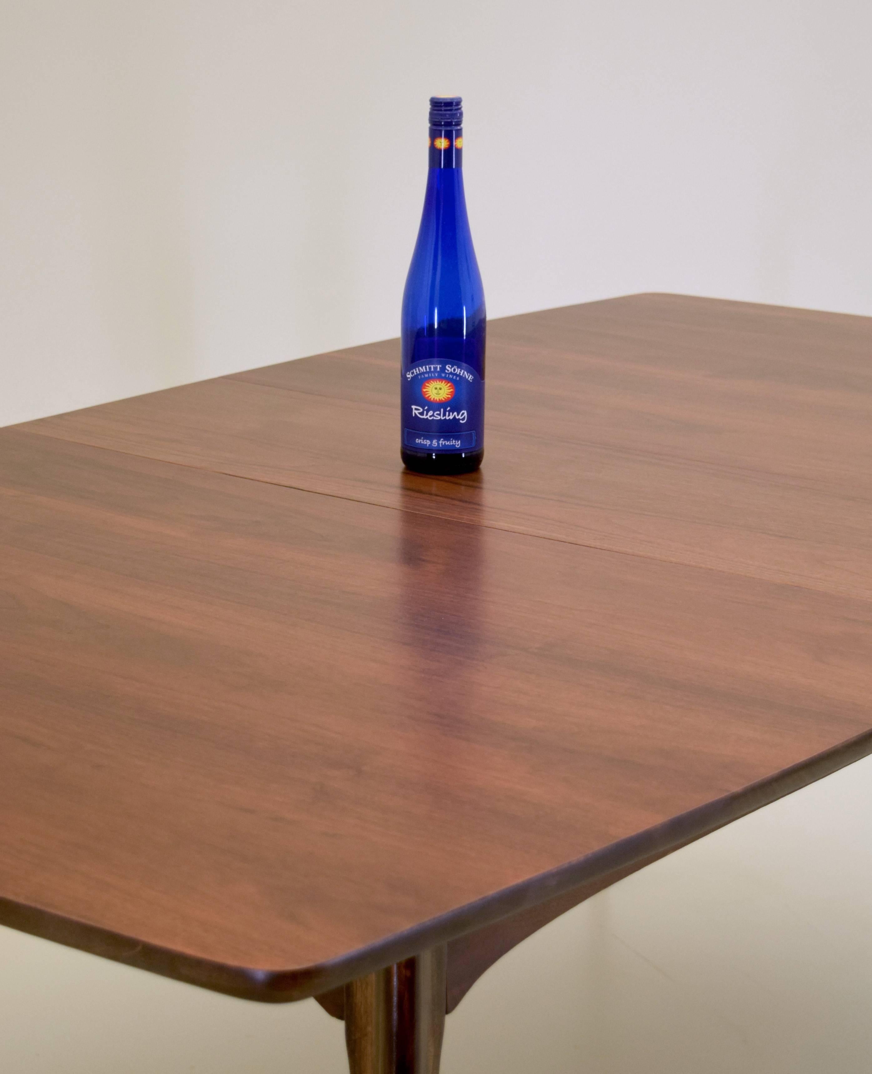 20th Century Walnut Dining Table with Extension Leaf