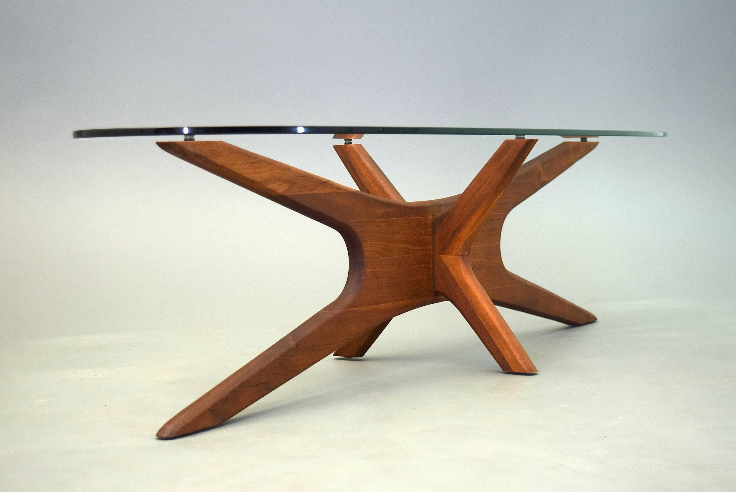 Gorgeous iconic Jax coffee table designed by Adrian Pearsall for Craft Associates. This large abstract coffee table measures 19.75