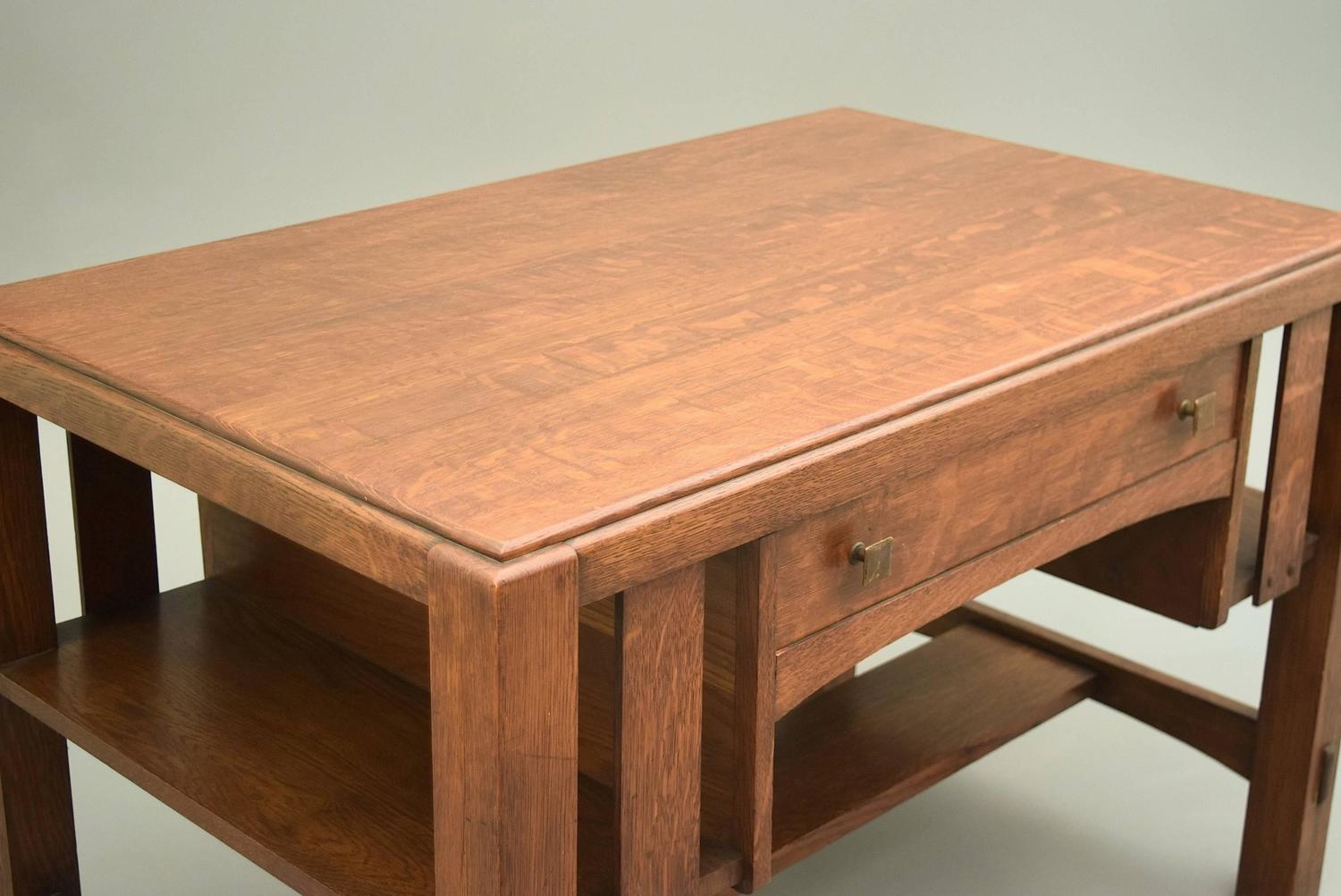 Charles Limbert Arts and Crafts Library Table Desk, circa 1915 at 1stdibs