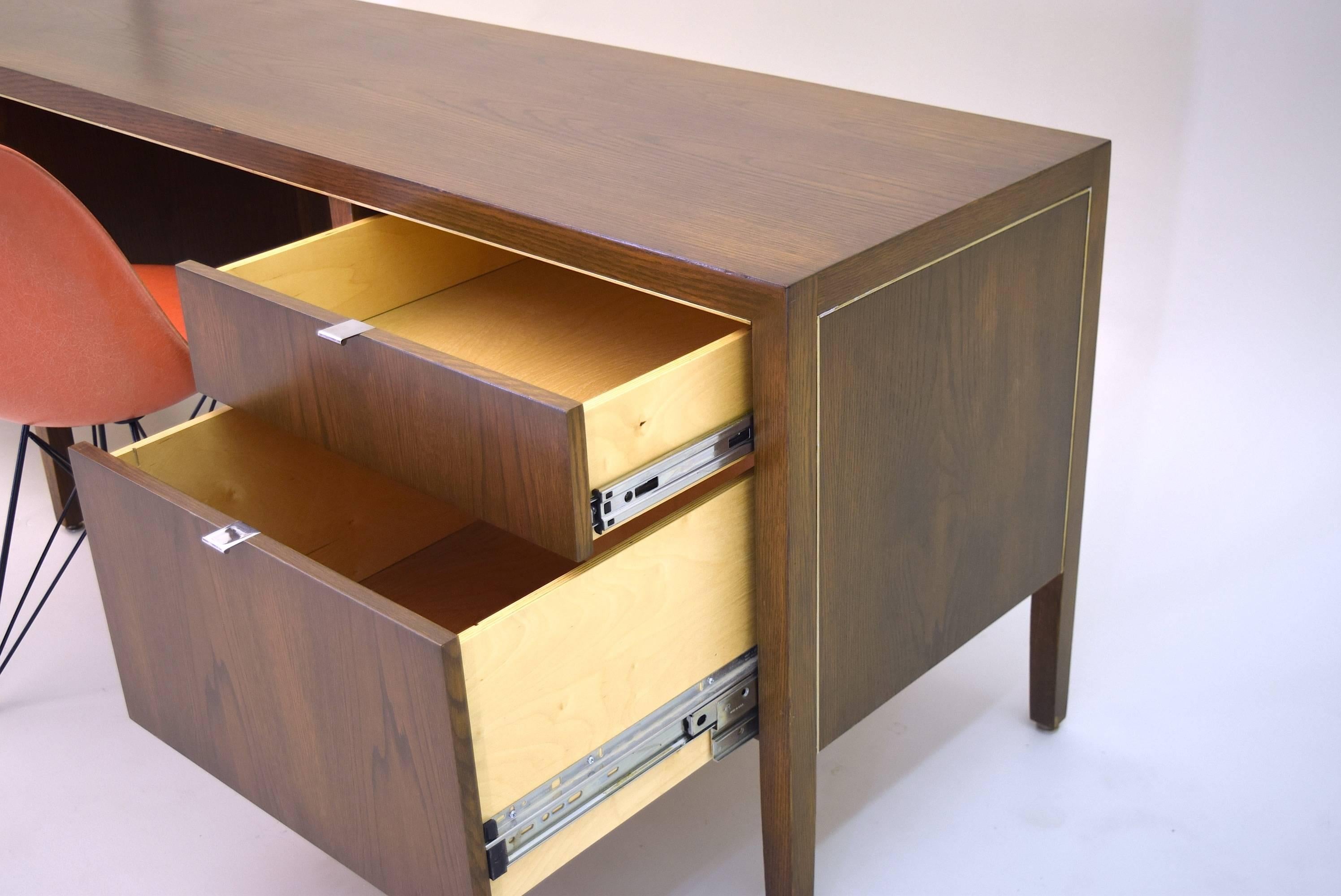 20th Century Custom Oak Desk with Double Pedestal Feature for Ashland Oil
