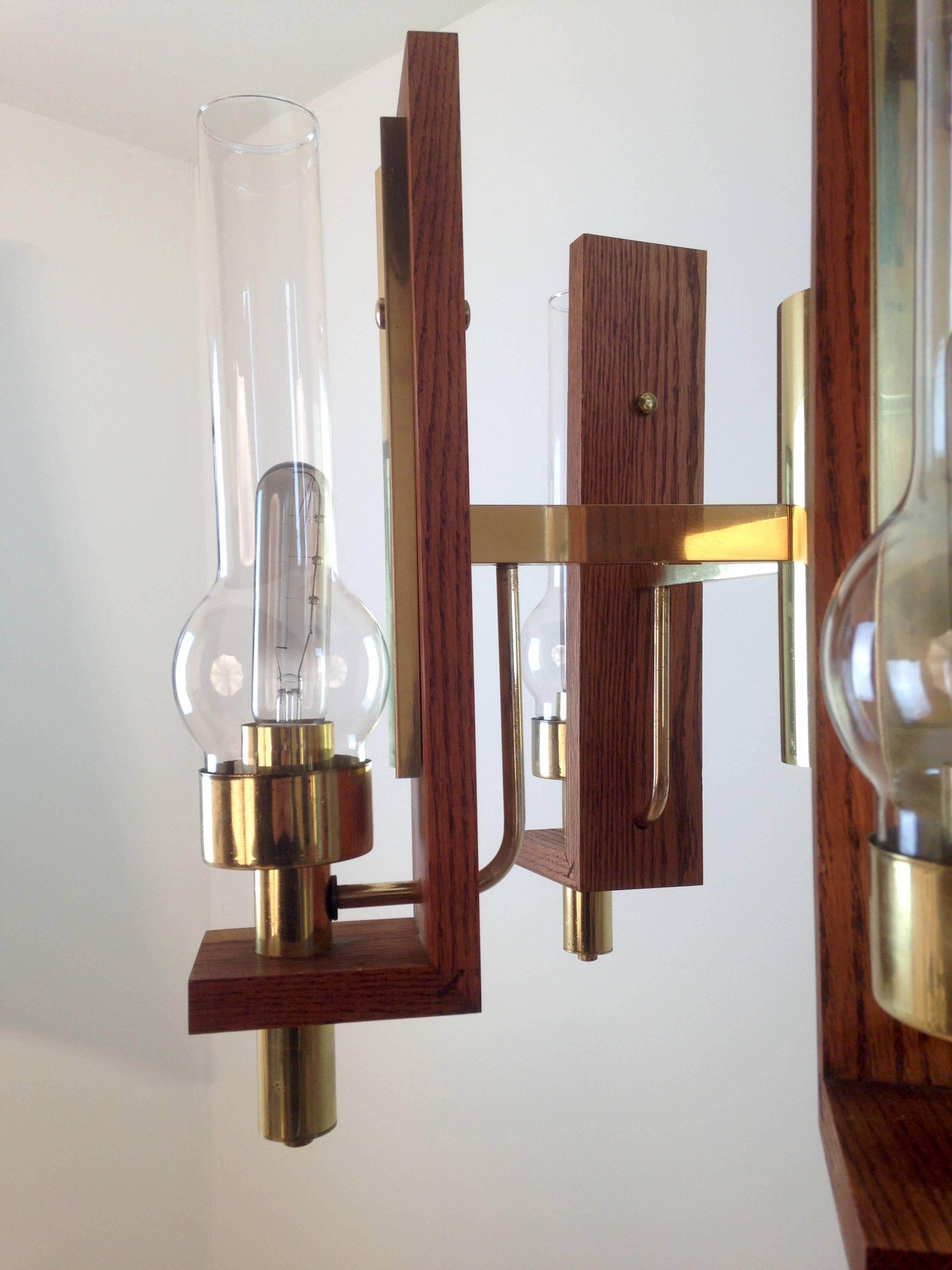 Brass Large and Uncommon Chandelier by Robert Sonneman