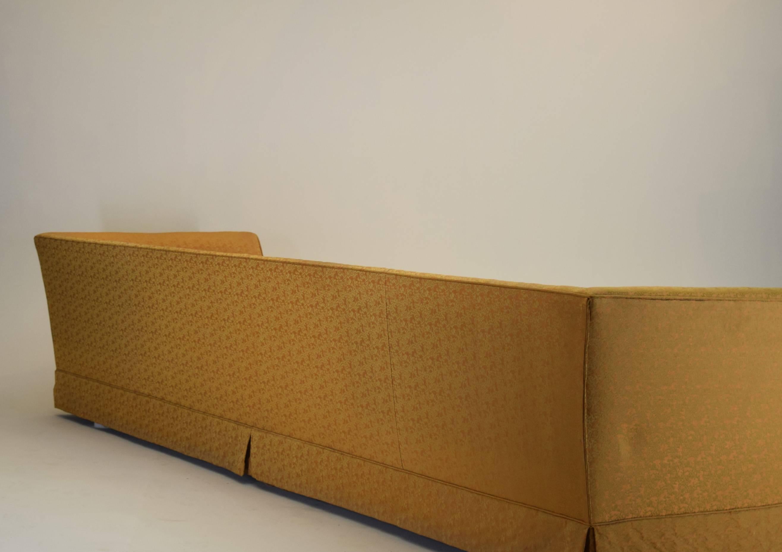 Mid-Century Modern Signed Nine Foot Sofa by Kay Lambeth of Erwin-Lambeth in Jewel Tone Fabric