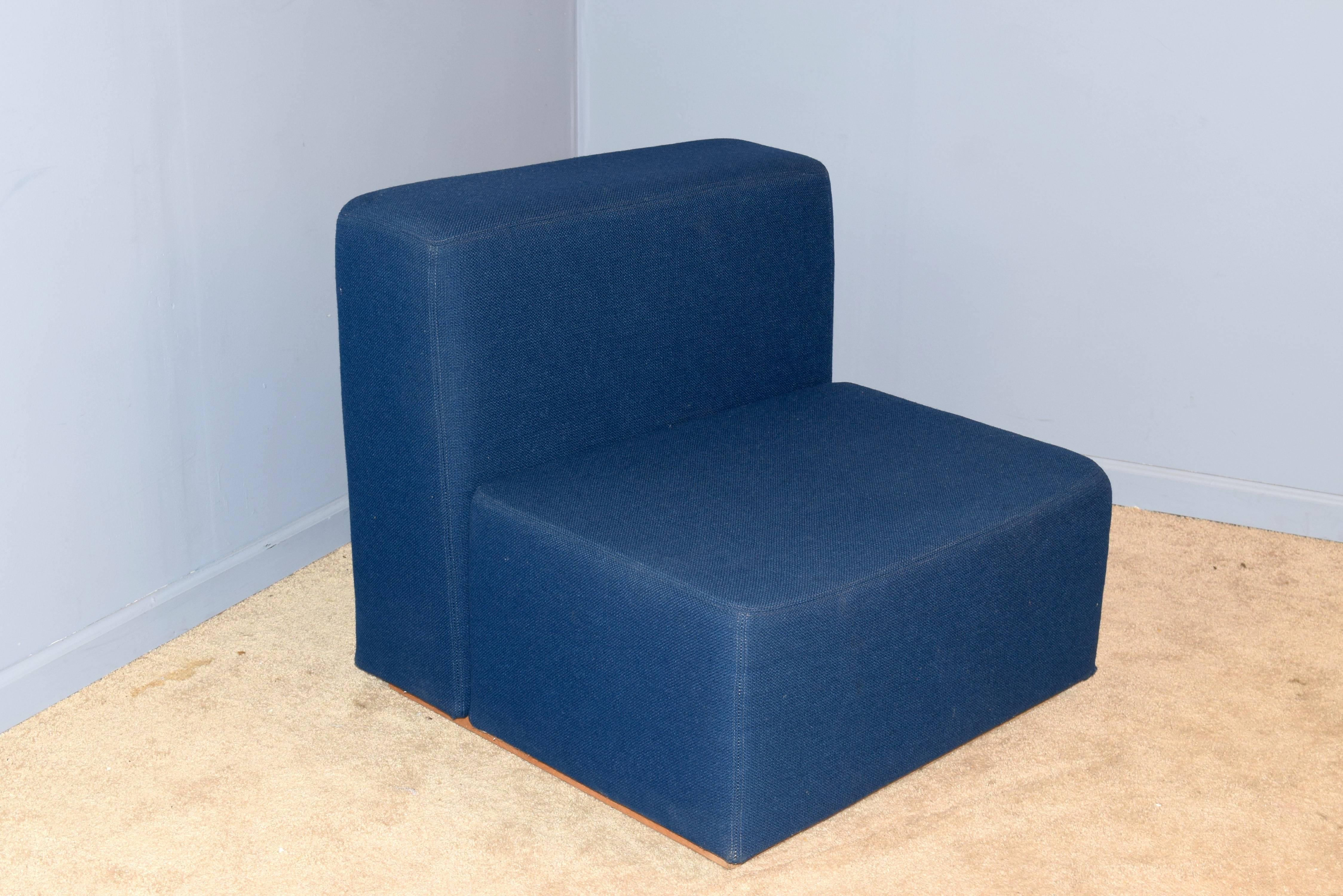 Mid-Century Modern Lounge Chair by Jack Cartwright in Blue Fabric