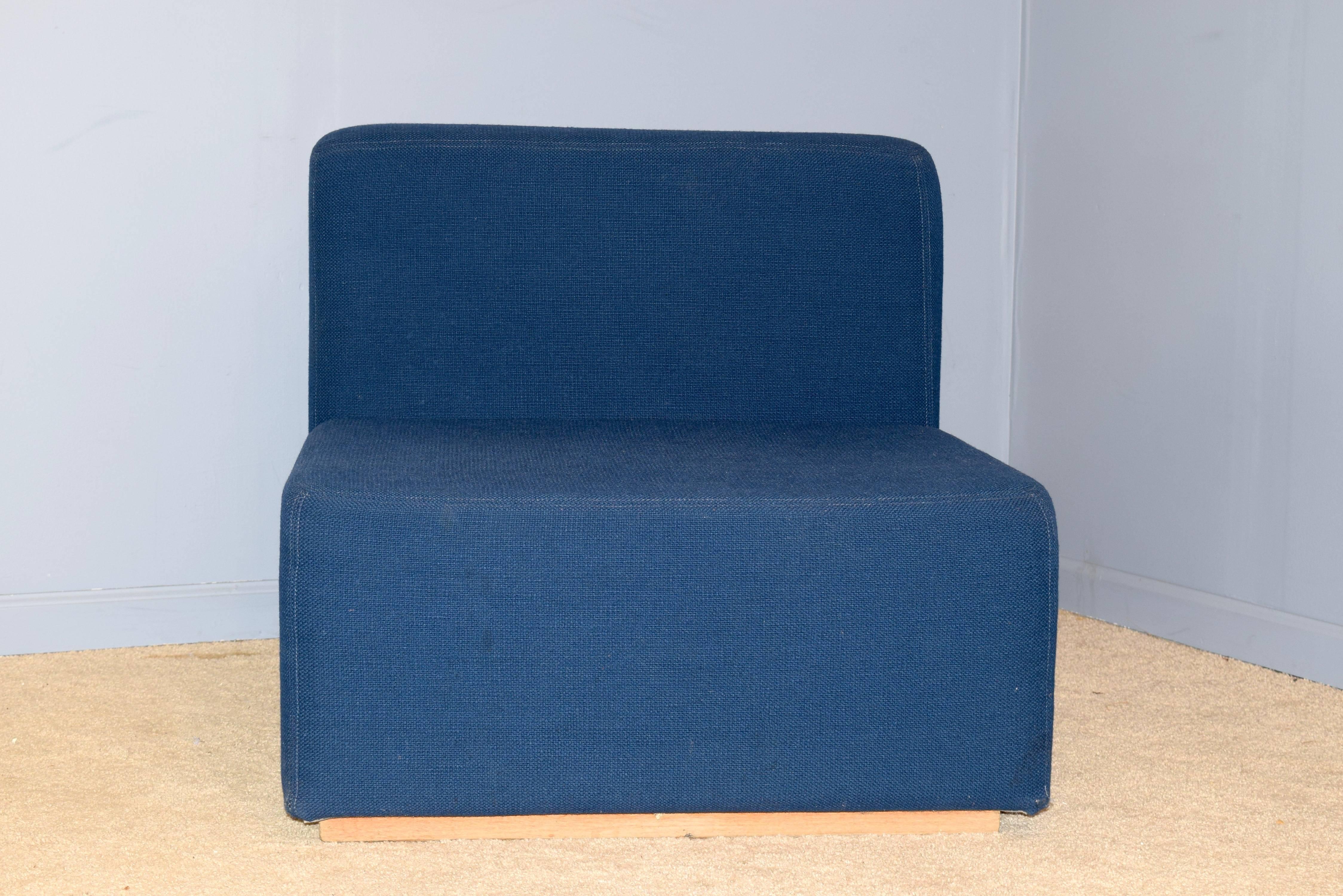 Lounge Chair by Jack Cartwright in Blue Fabric In Excellent Condition In South Charleston, WV