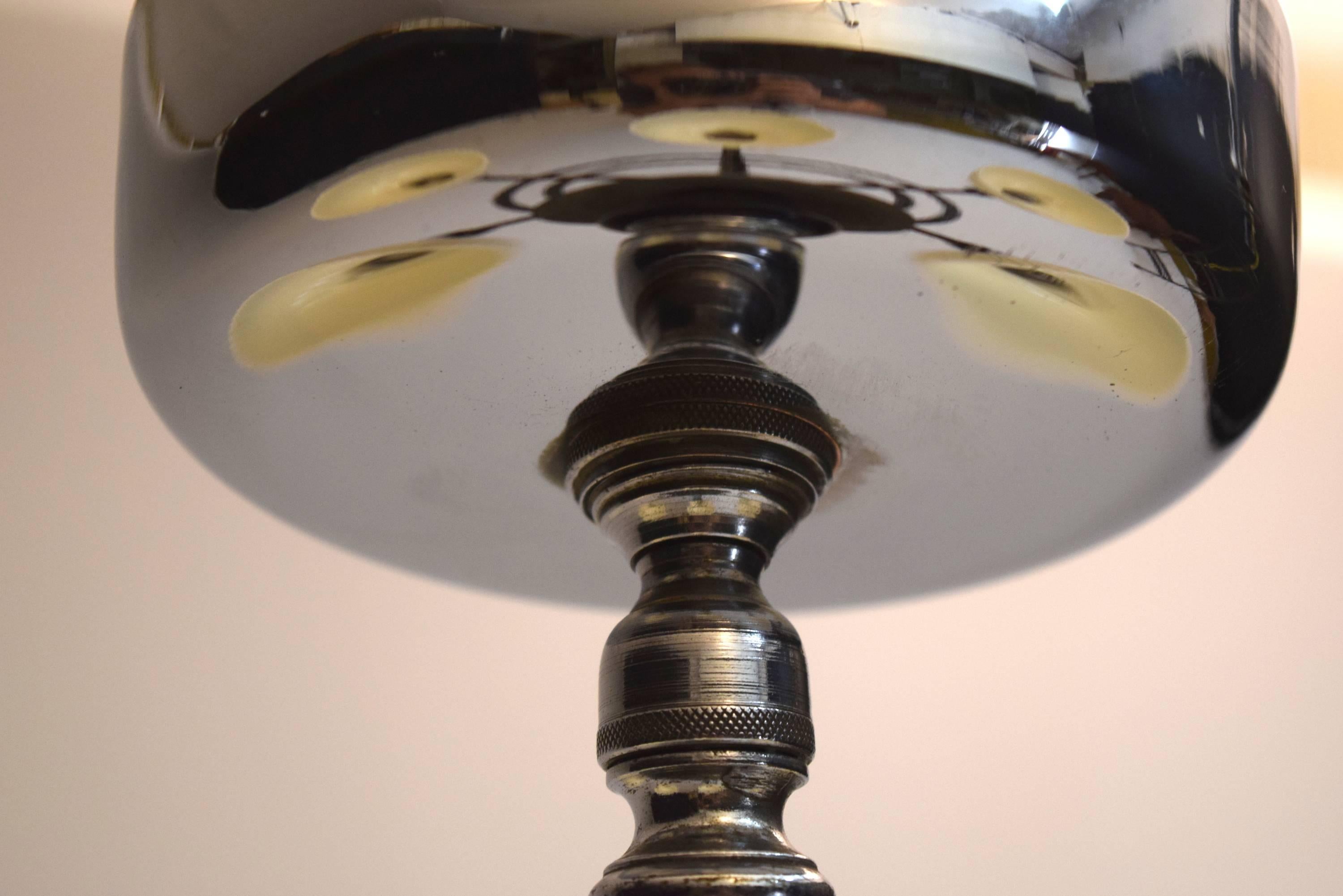 20th Century Streamline Machine Age Lightolier Chandelier Starburst, circa 1920s Signed