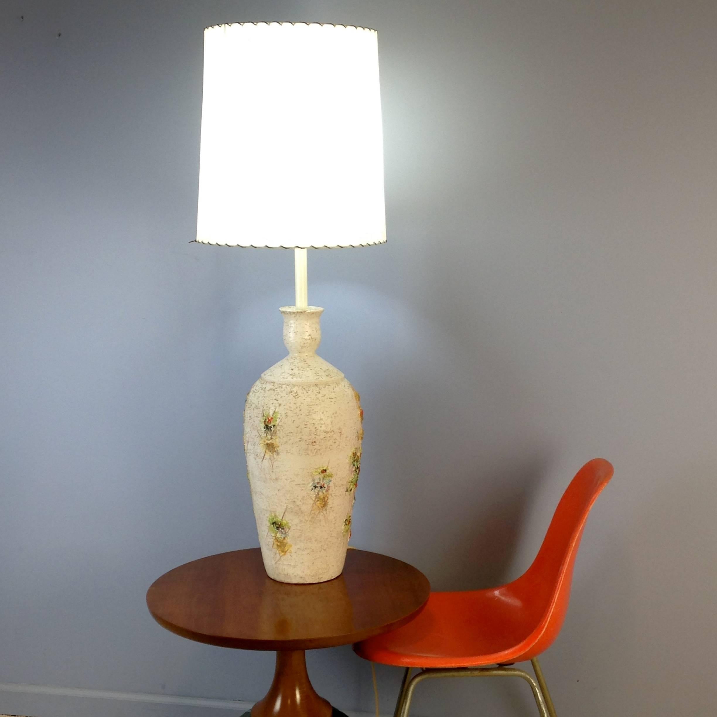 Mid-Century Modern Large Bitossi Table Lamp by Aldo Londi -Abstract Garden line- Raymor Import