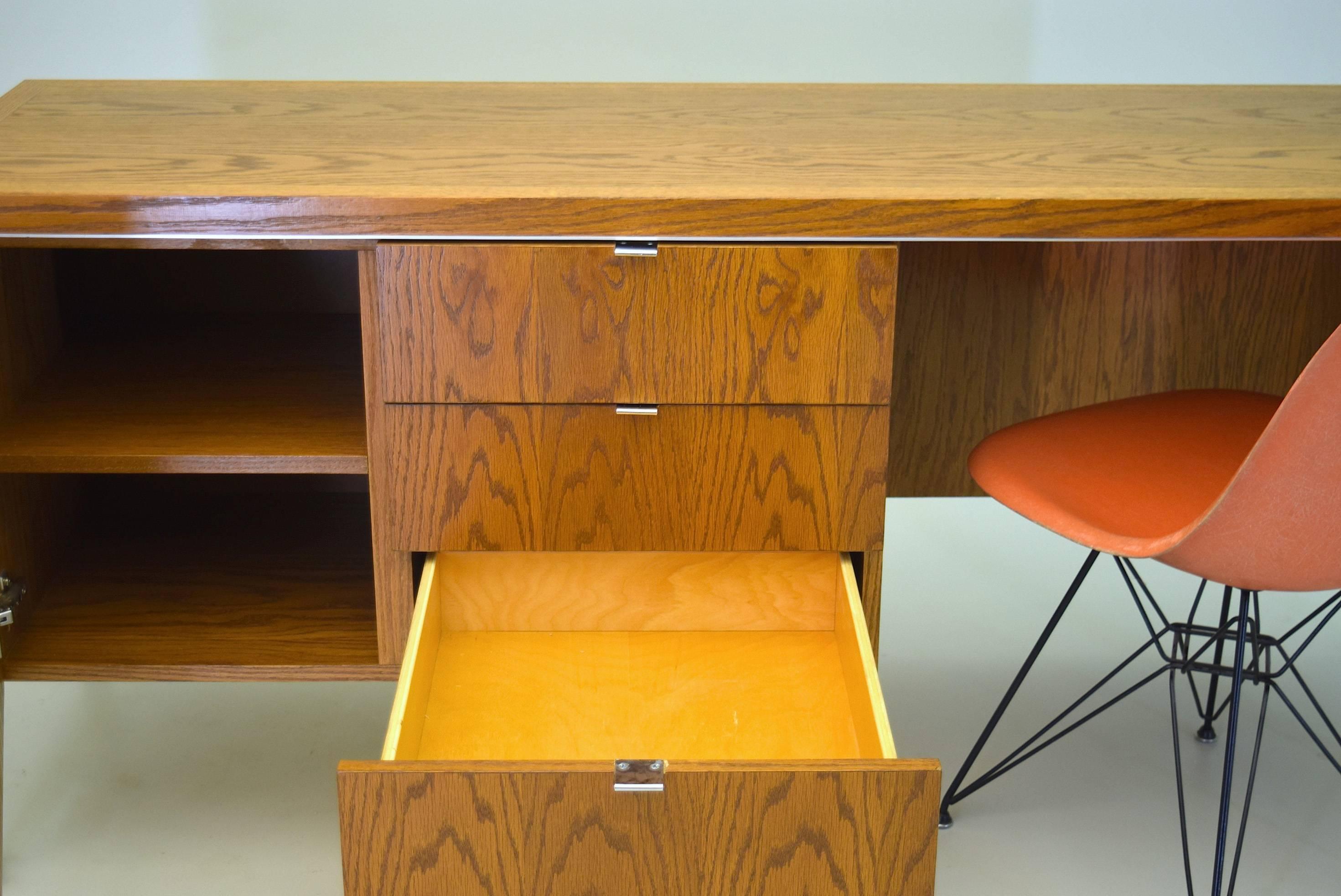American Oak and Steel Desk by Domore for Ashland Oil
