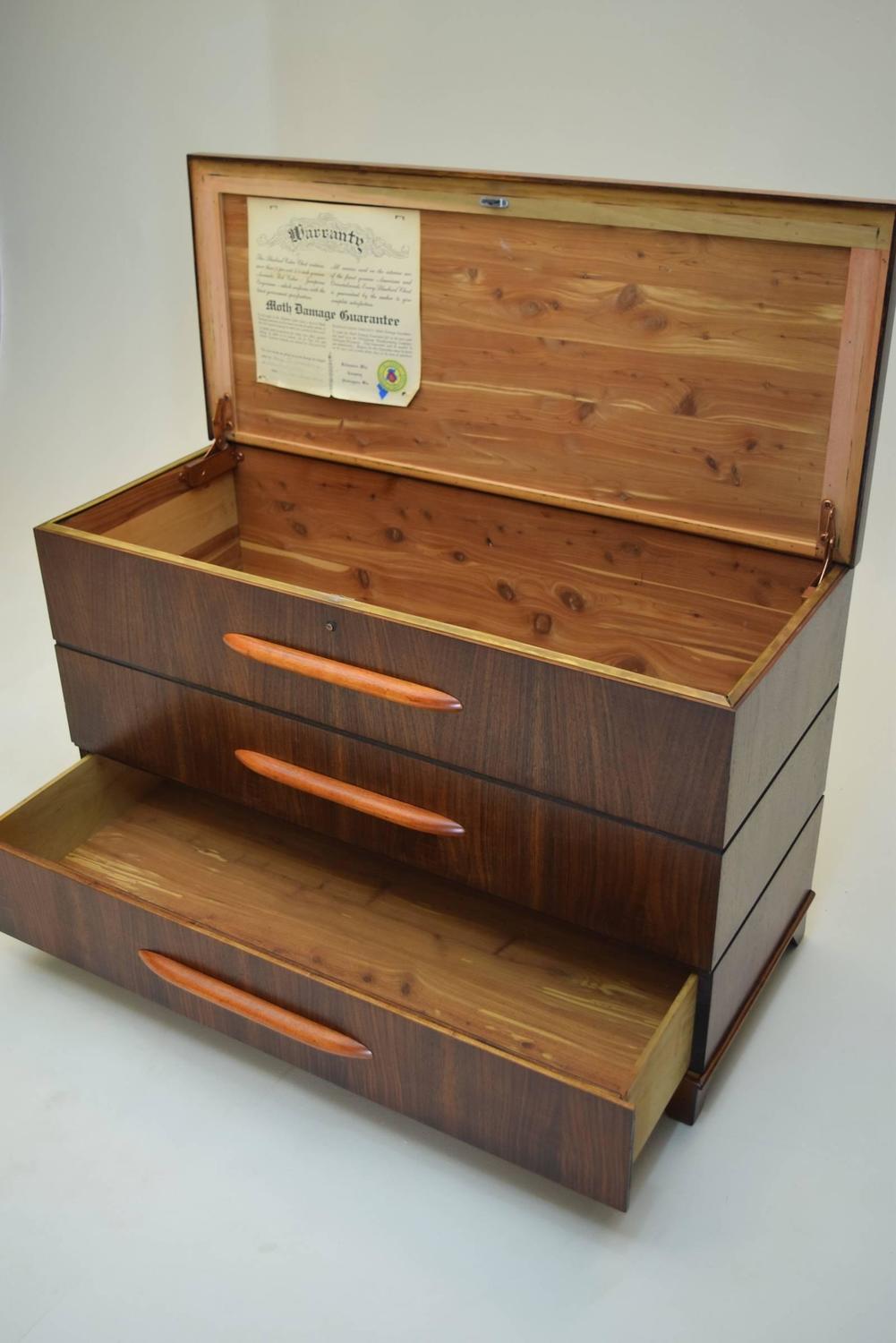 Large and Very Fine 1946 Walnut and Cedar Hope Blanket Chest by